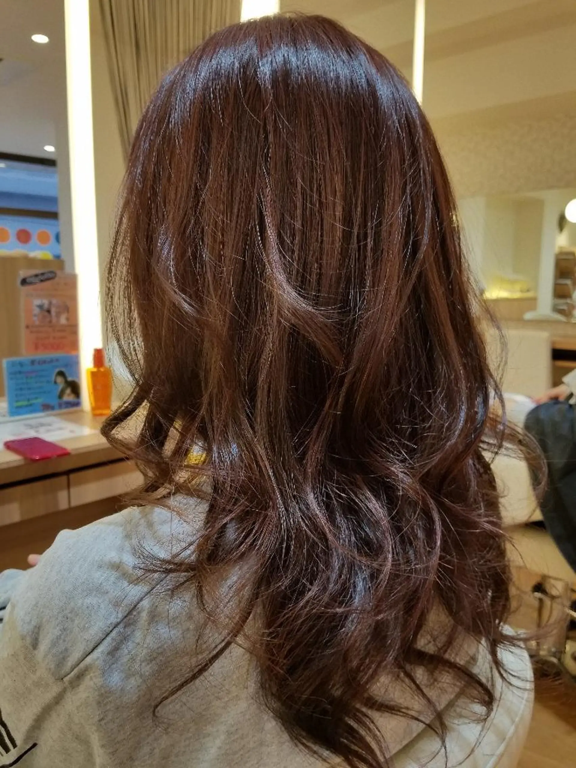 セミロング カラー ブラウンカラー ピンクカラー ピンクブラウン 髪質改善/ハイライト 小林秀樹のヘアスタイル