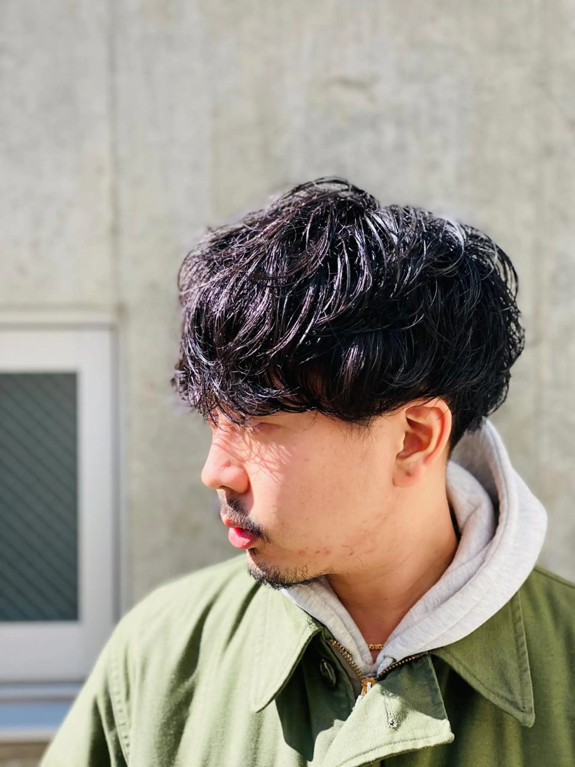 ショート パーマ メンズ センターパート フェードカット マッシュ メンズパーマ メンズツイストパーマ icon Blue所属・池袋メンズパーマ フェード純平のヘアスタイル