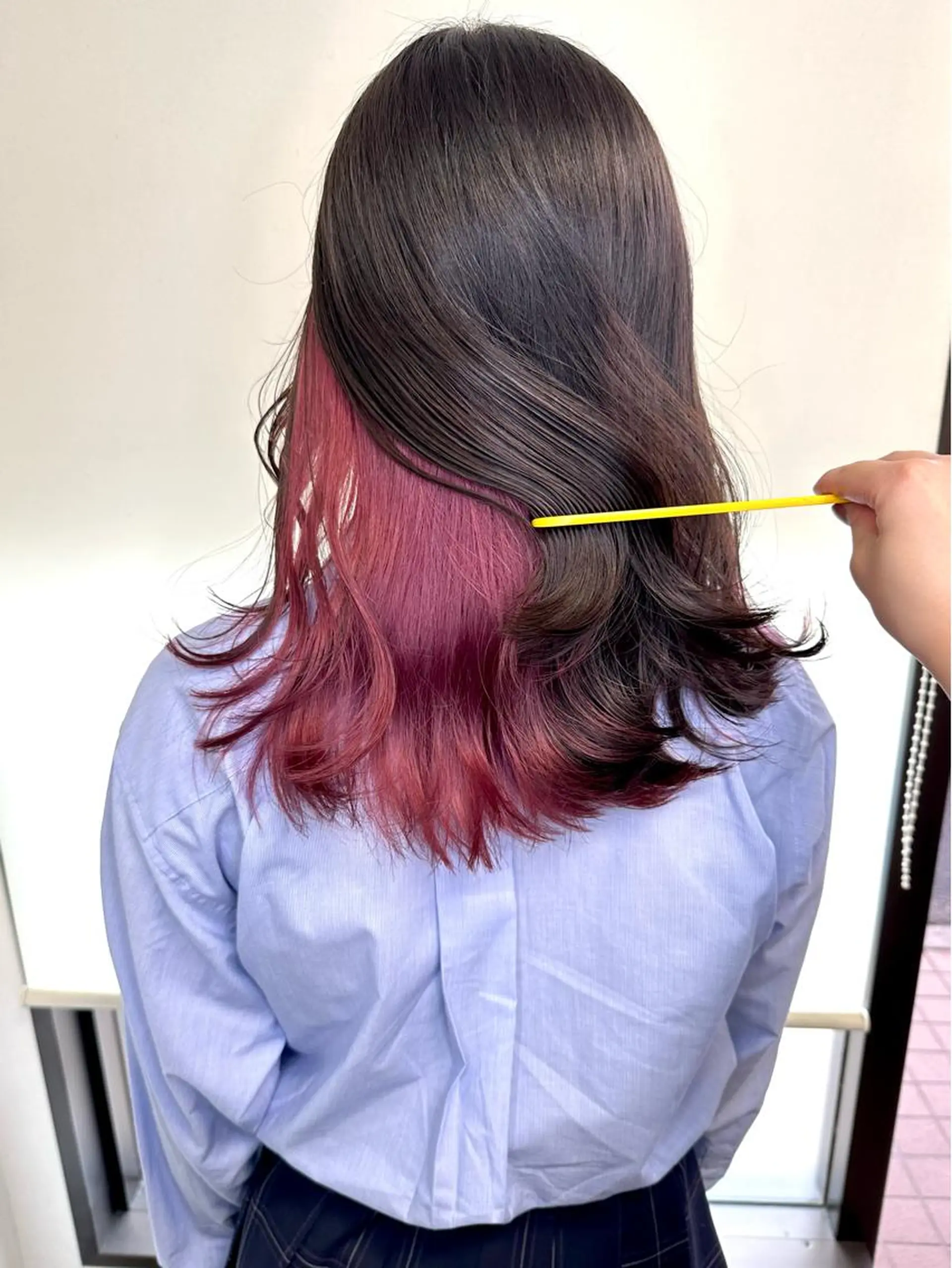 ミディアム カラー ヘアカラー トリートメント peg.hair所属・ブリーチカラー🫧 森　凪沙のヘアスタイル