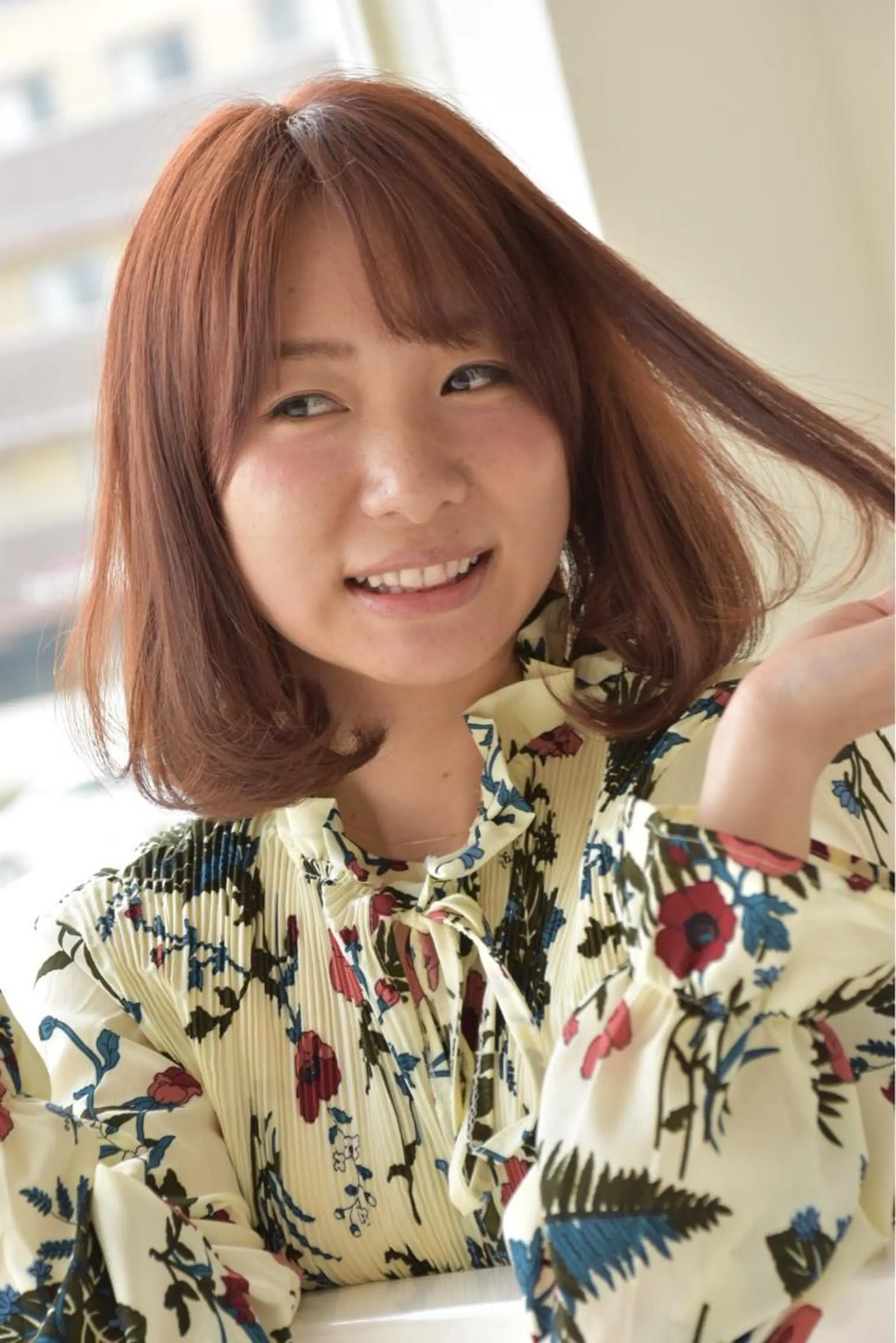 ミディアム カラー ブラウンカラー ピンクカラー ピンクブラウン ボブ EDUCE（エデュース）所属・長谷川 浩章のヘアスタイル