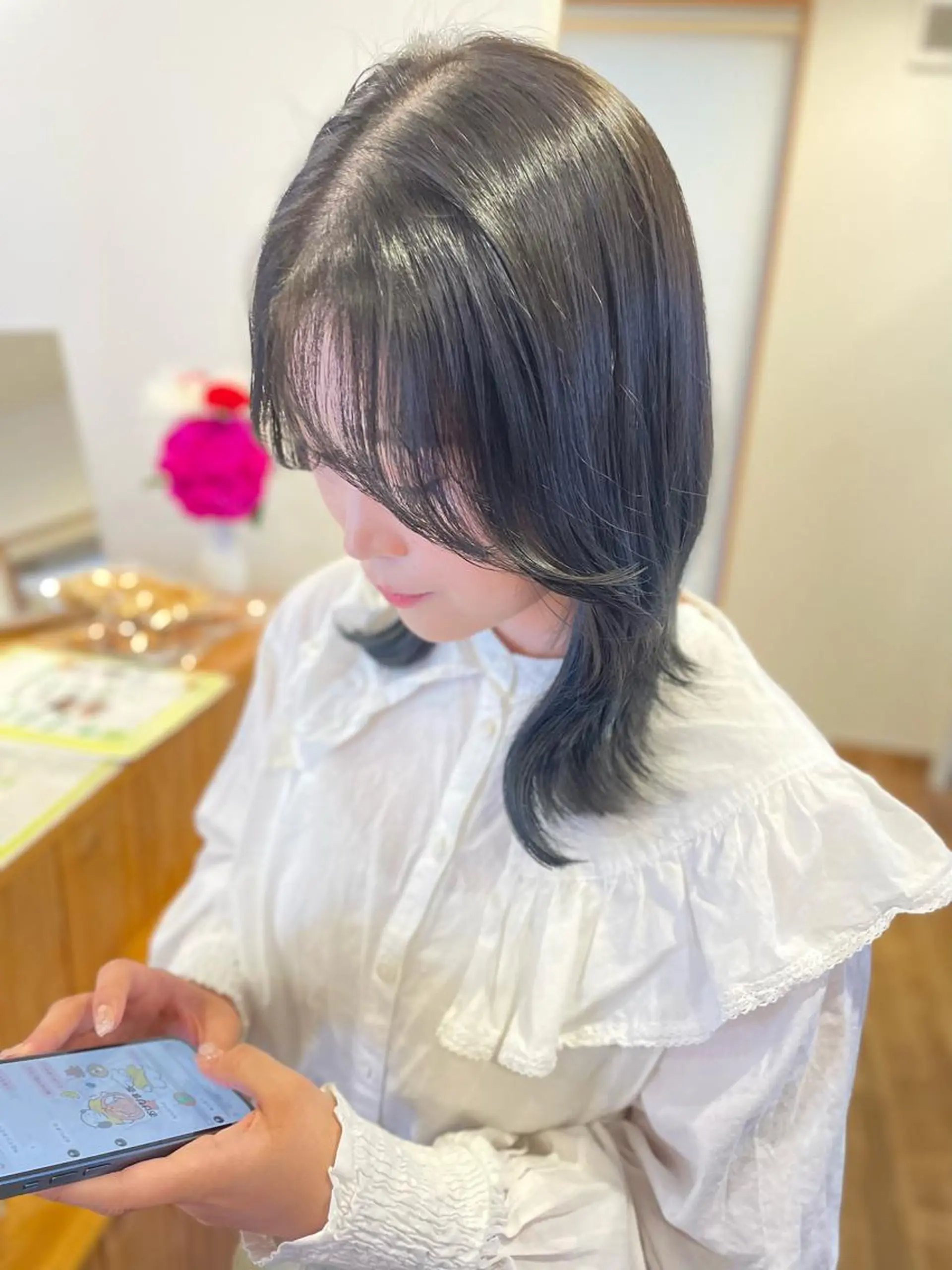 ミディアム カラー ワンホンヘア カット ヘアカラー トリートメント エクステ/髪質改善/ rita/フルヤマのヘアスタイル