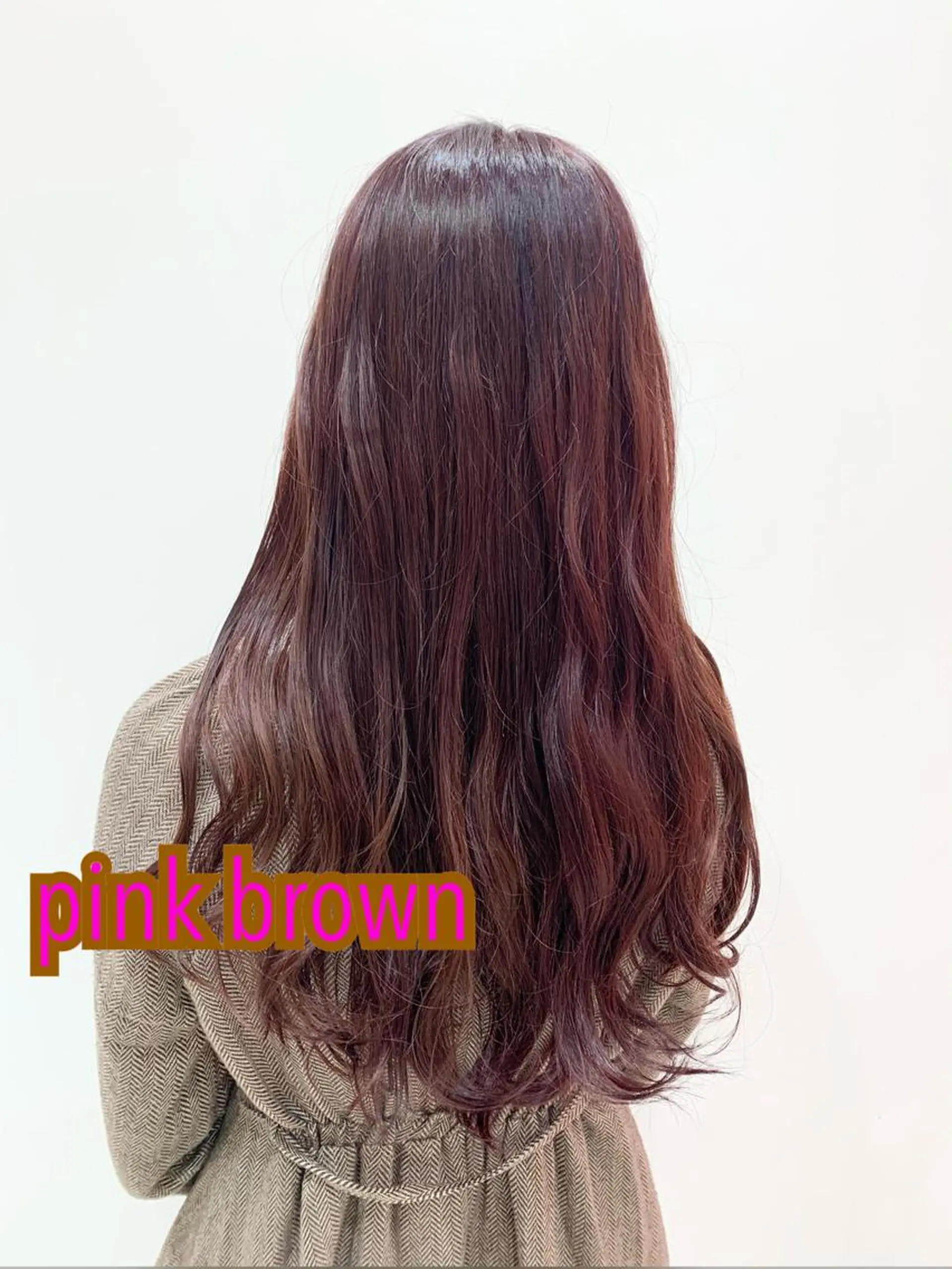 ミディアム カラー ブラウンカラー ピンクカラー ピンクブラウン ハッシュカット レイヤー池袋のヘアスタイル