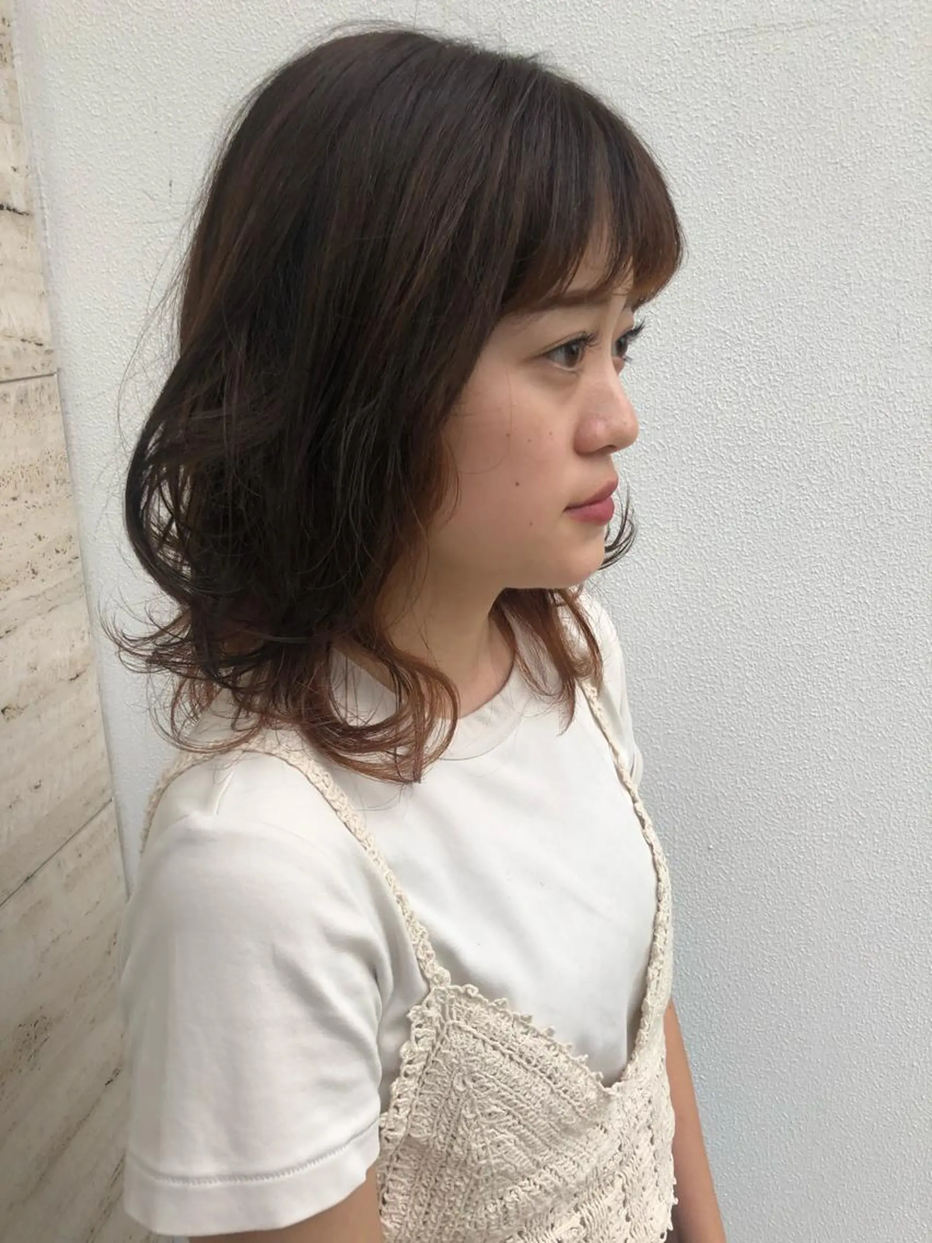 ミディアム ウルフカット ヤマモト マイのヘアスタイル