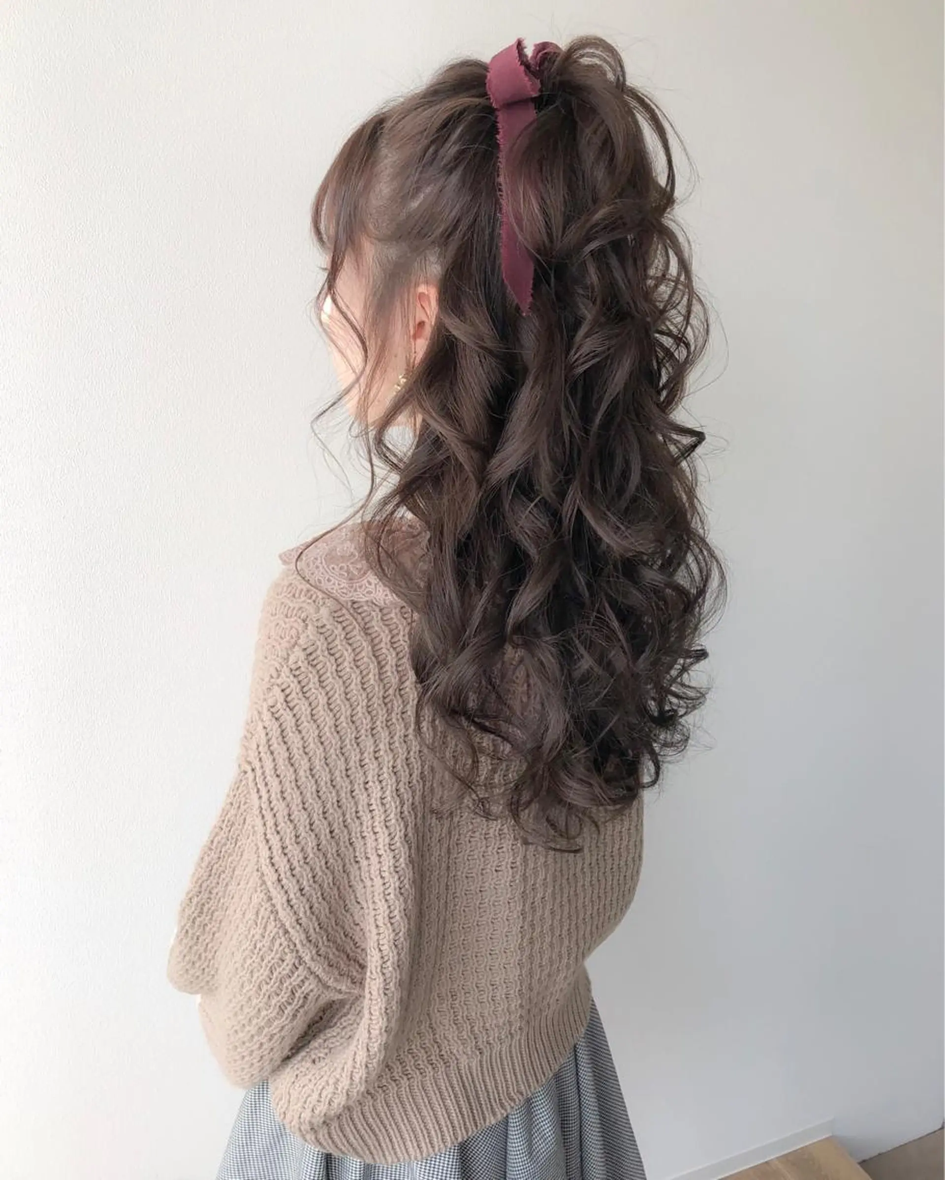 ロング カラー ヘアアレンジ ハーフアップ グレージュ ラベンダーカラー ラベンダーグレージュ ラベンダーグレー ヘアカラー トリートメント autre所属・大久保 ひでなりのヘアスタイル