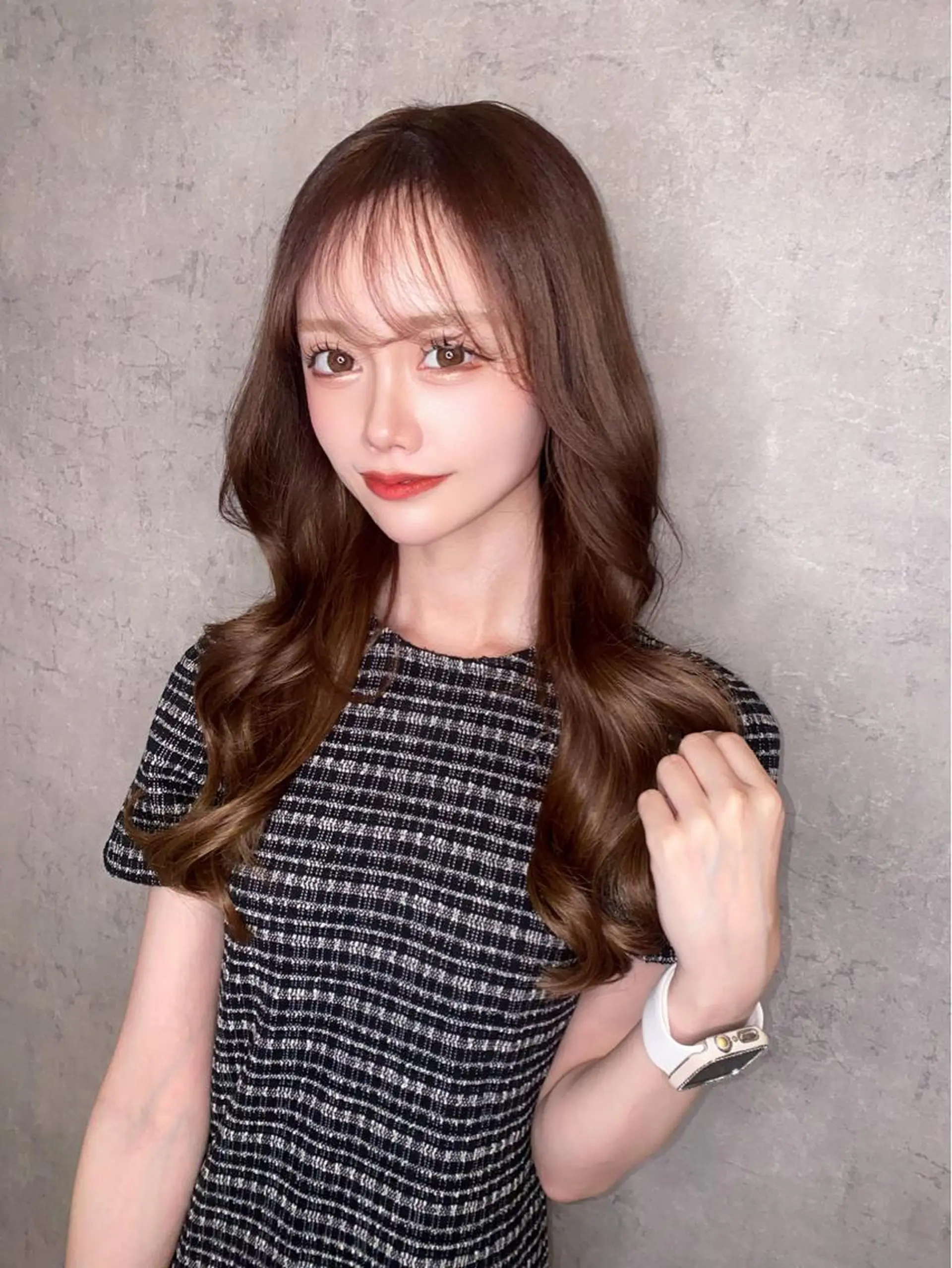 ロング シールエクステ アッシュ ミストバング パープルカラー エクステ 【GRIZZ】グリス所属・エクステサロン GRIZZのヘアスタイル