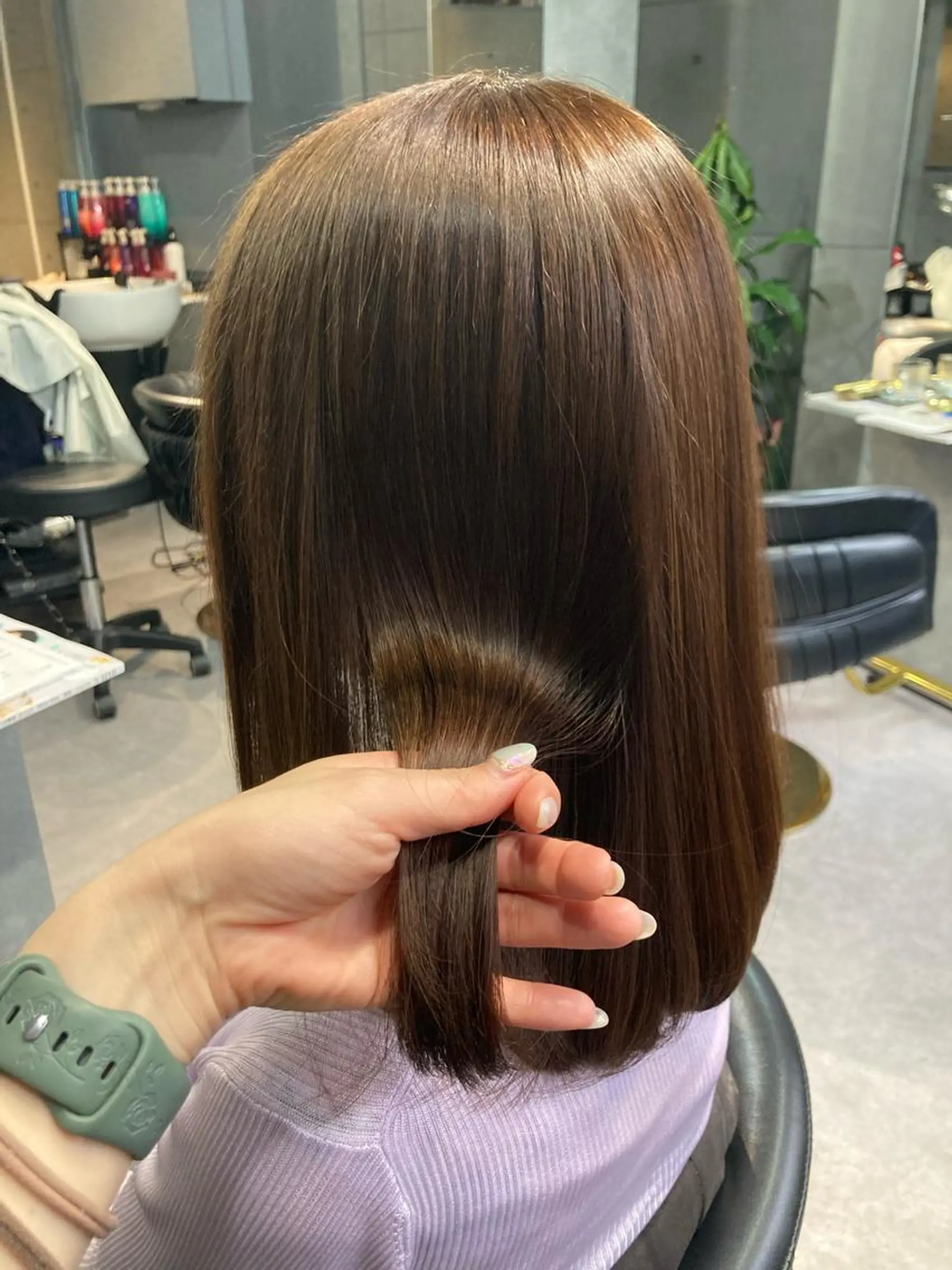 セミロング 髪質改善☺︎縮毛矯正 ふじい まりんのヘアスタイル