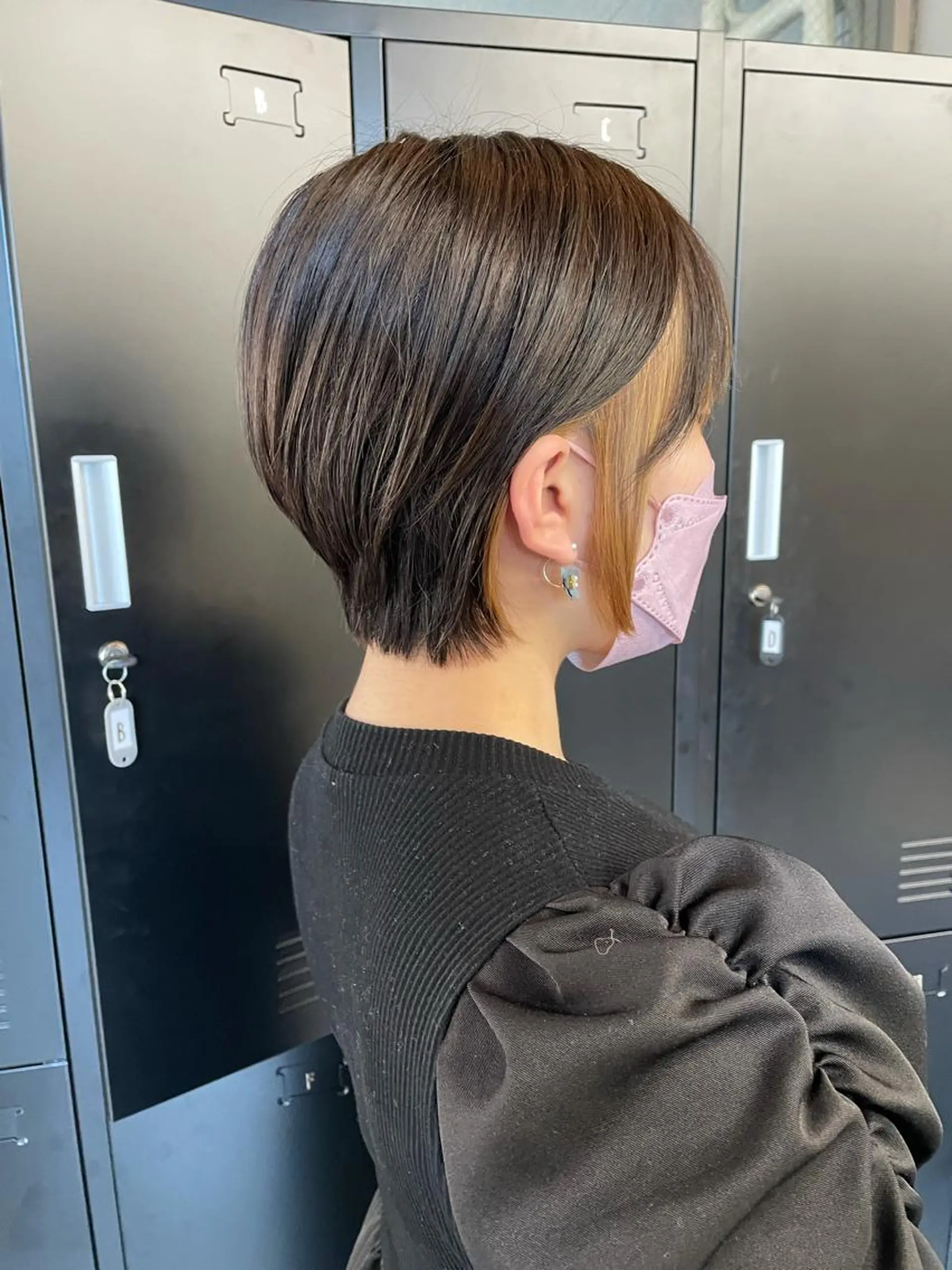 ショート ボブレイヤー ミストバング ボブ ハイライト 韓国風ヘア カット ヘアカラー トリートメント GULF門前仲町所属・韓国風レイヤー ハイトーンRYOTAのヘアスタイル