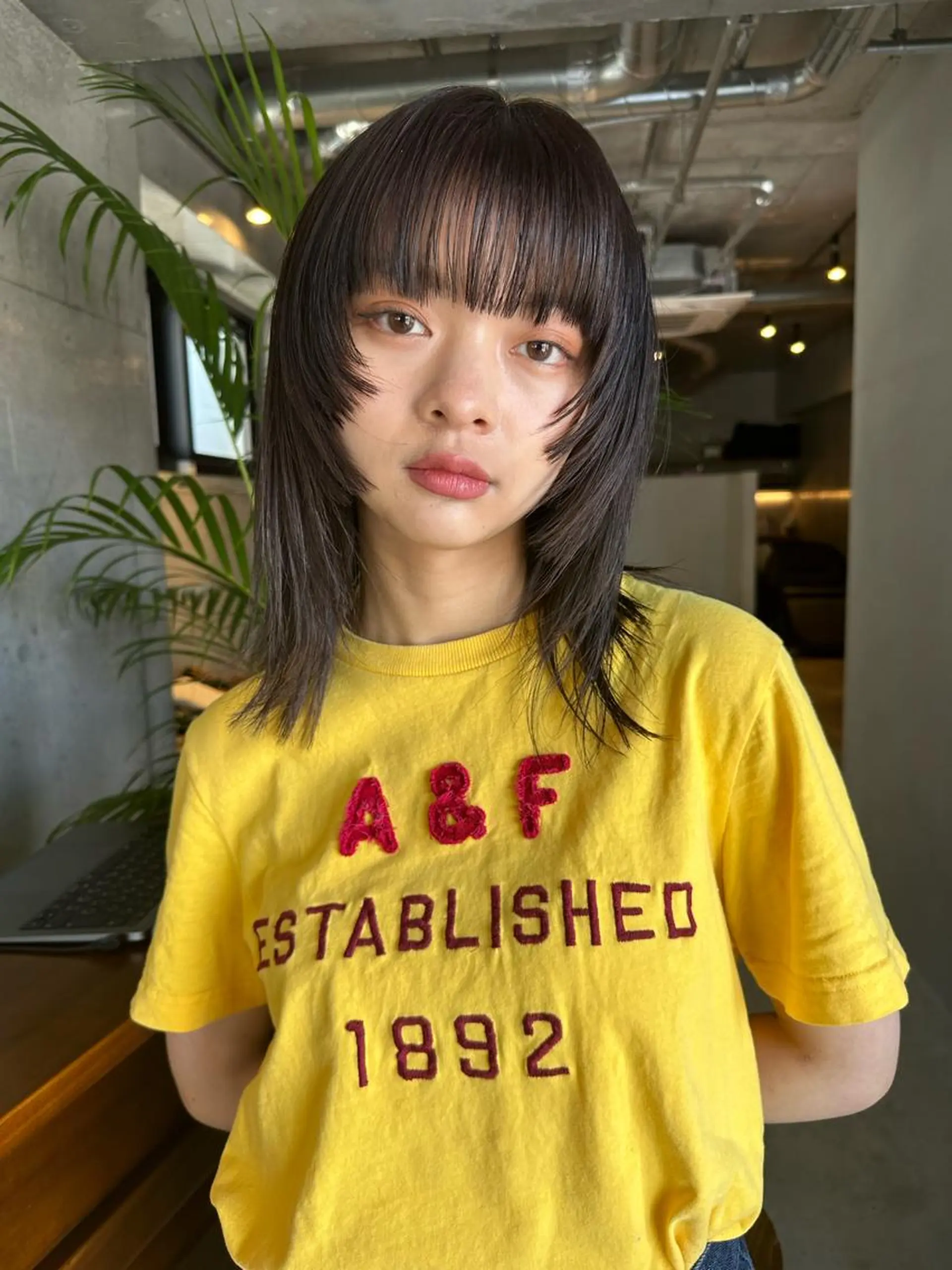 ミディアム カット ヘアカラー トリートメント 斎藤祐樹 /レイヤー/パーマのヘアスタイル