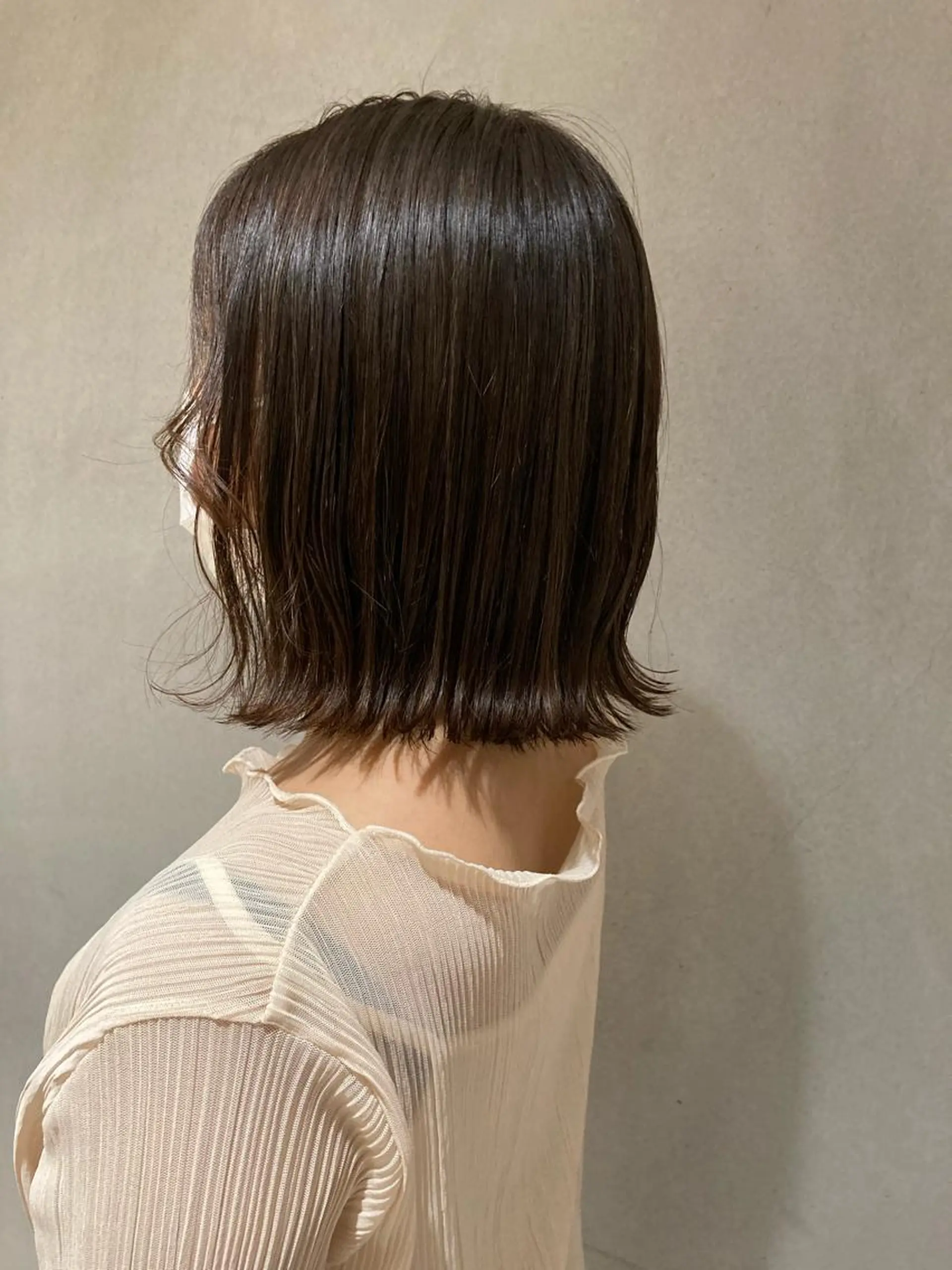 ミディアム カラー ベージュカラー ハイライトカラー ハイライト ボブ/透明感カラー /坂口恵梨子のヘアスタイル