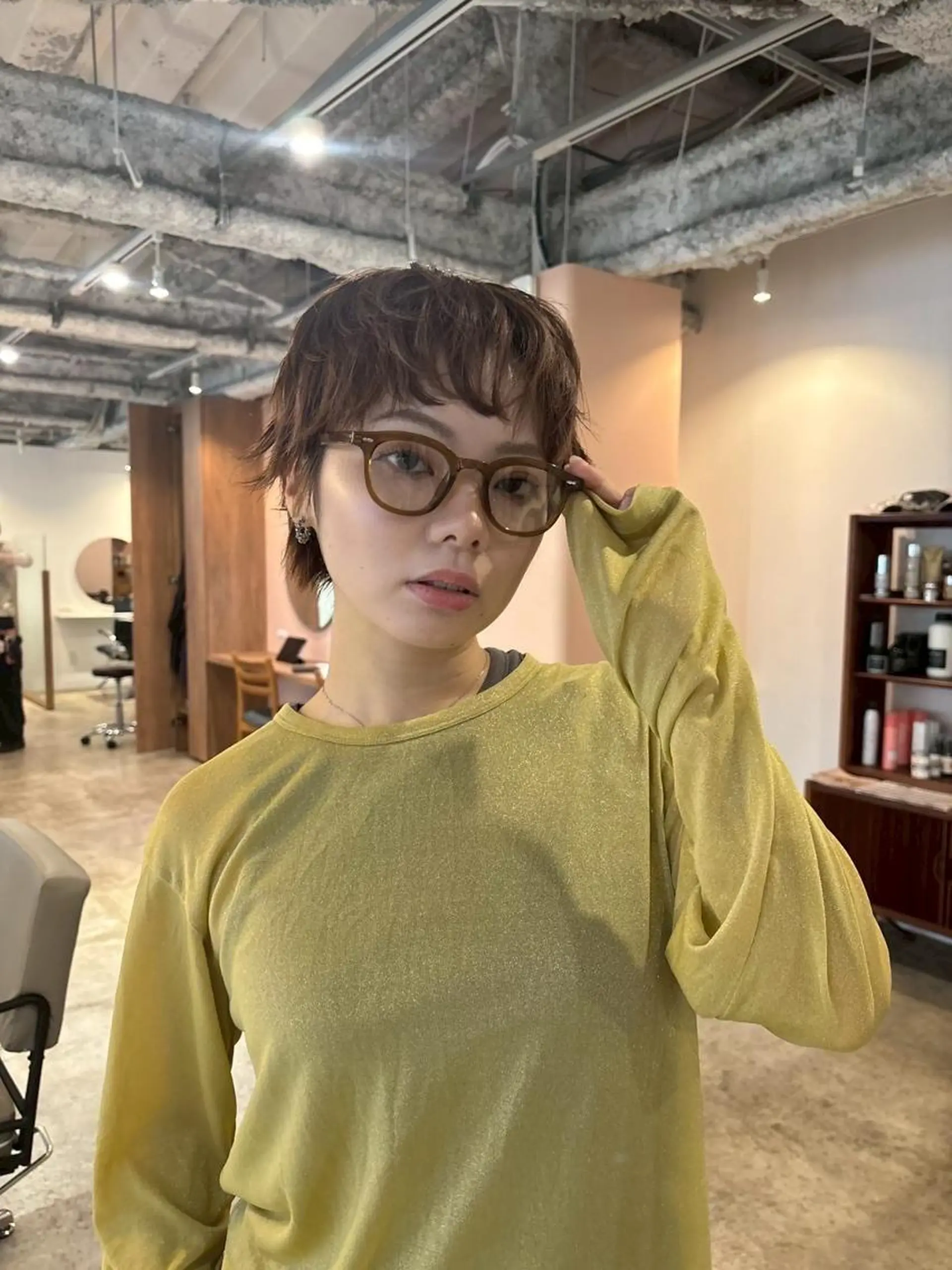 ミディアム カラー カット ヘアカラー CEINE OURのヘアスタイル