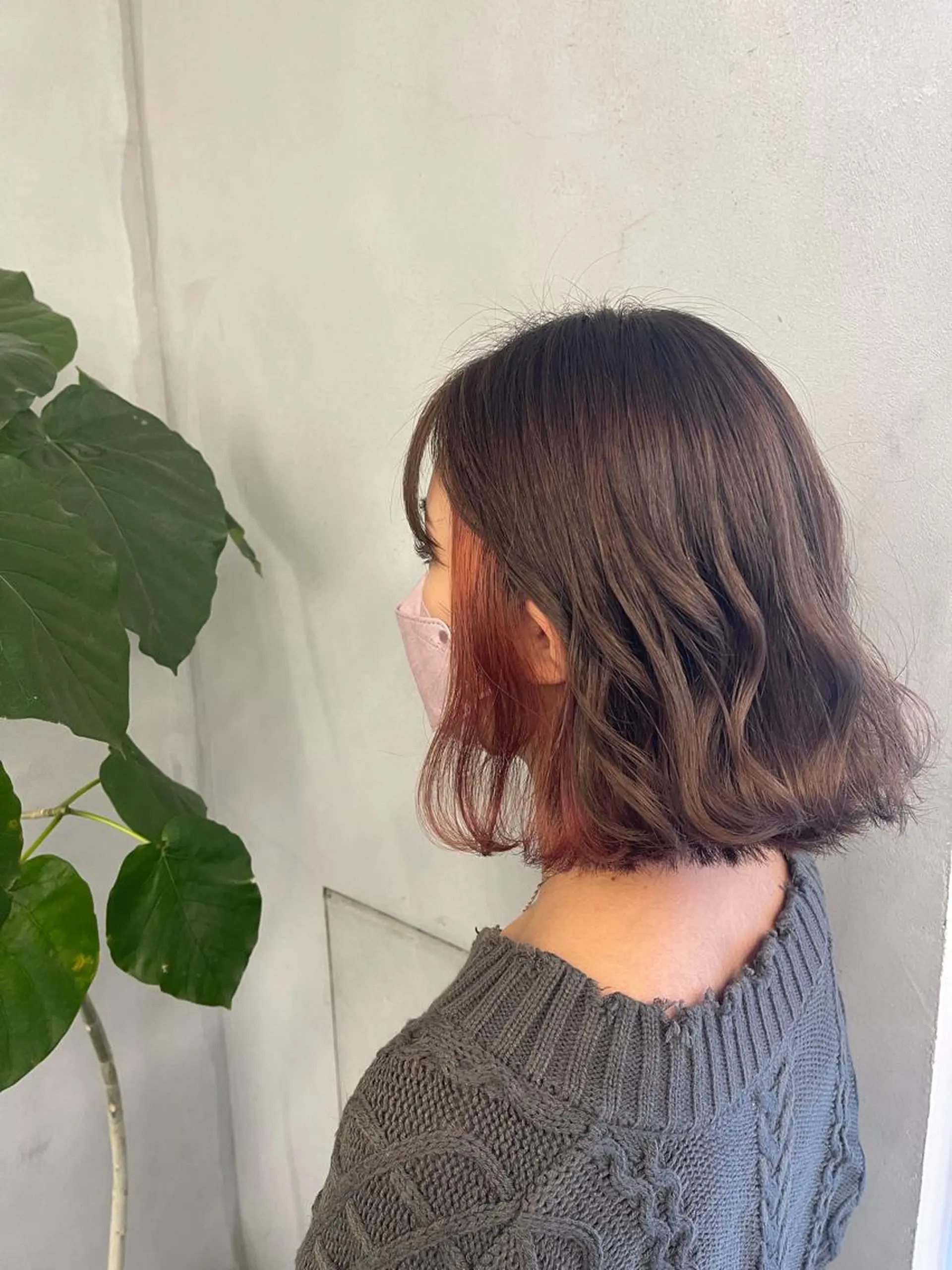 ミディアム カラー ヘアカラー トリートメント &chaLme   心斎橋所属・emi/髪質改善/ 韓国風/艶カラーのヘアスタイル