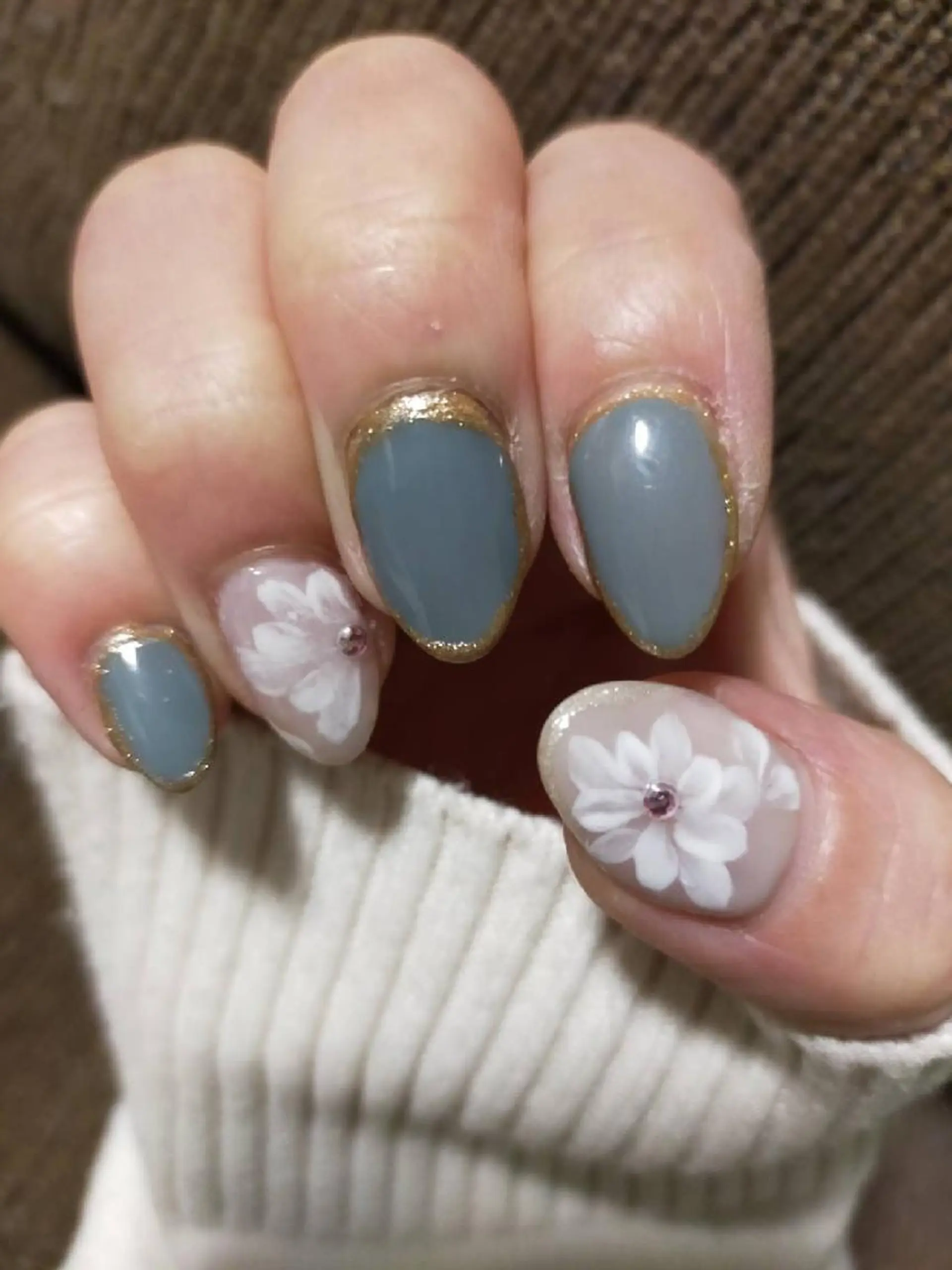 ネイル アートネイル ブルー 桜ネイル 卒業式 マットネイル フットケアルーム ~KaPilina~のその他イメージ