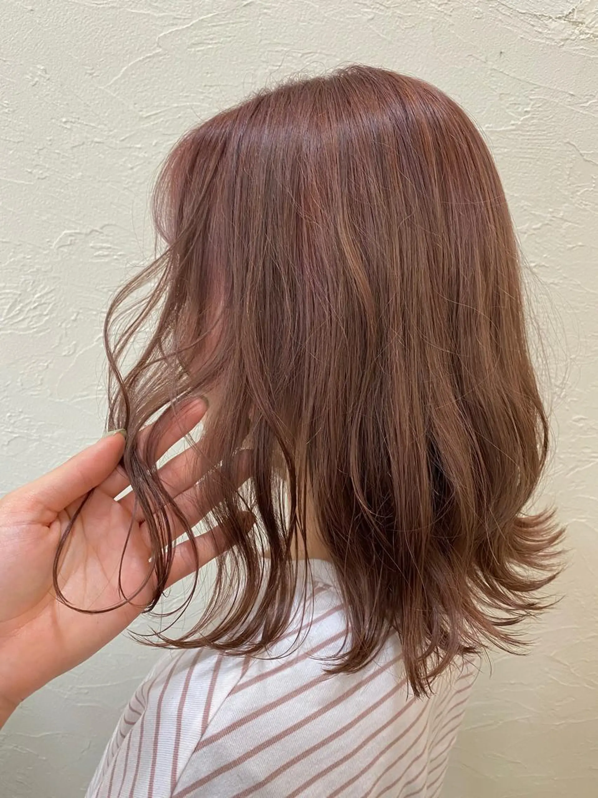 ミディアム カラー アプリコットブラウン ブラウンカラー カット ヘアカラー トリートメント ENIF ヤマグチアツコのヘアスタイル