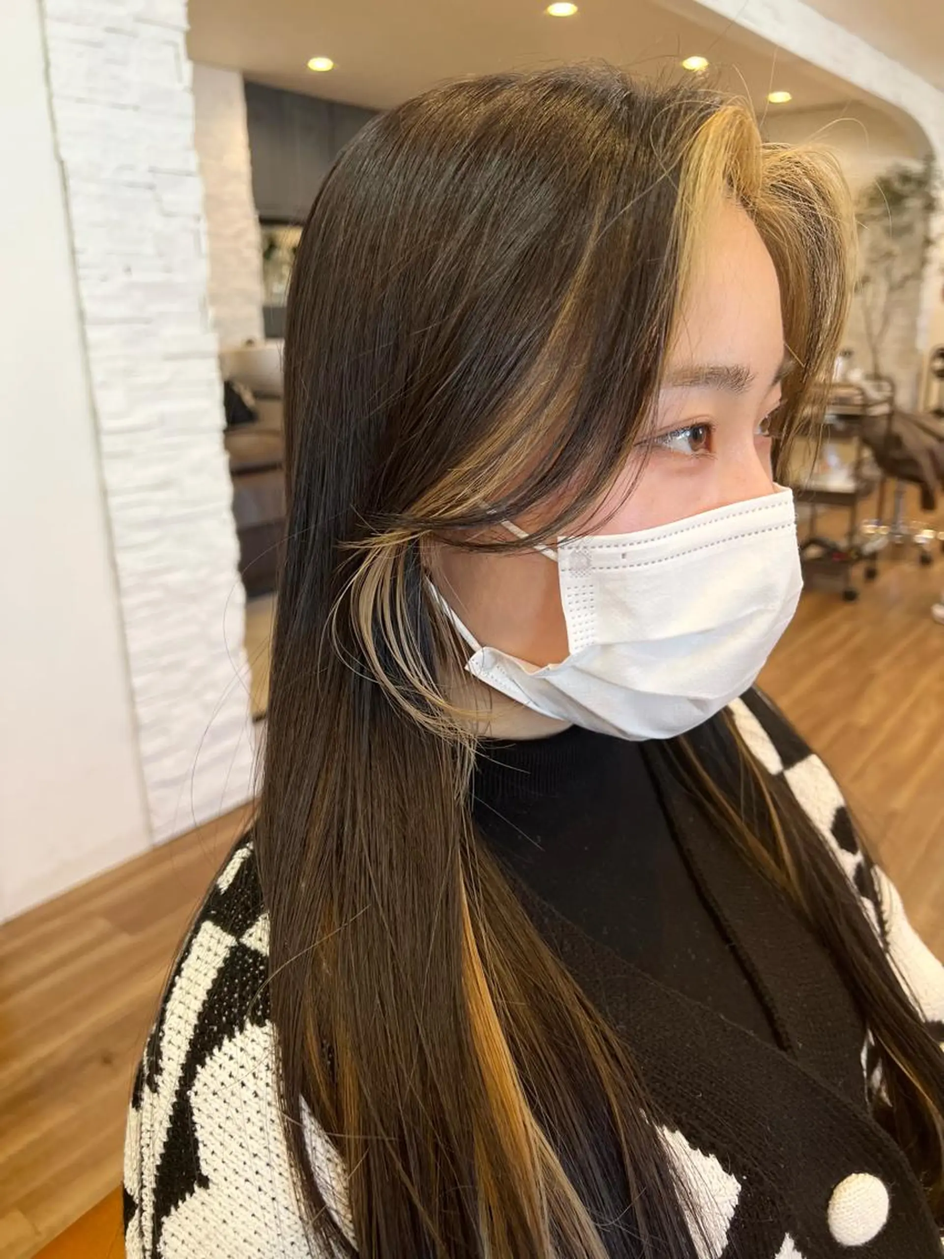 ロング カラー ミストバング  フェイスフレーミング 【韓国風くびれヘア】 joule小木曽輝のヘアスタイル