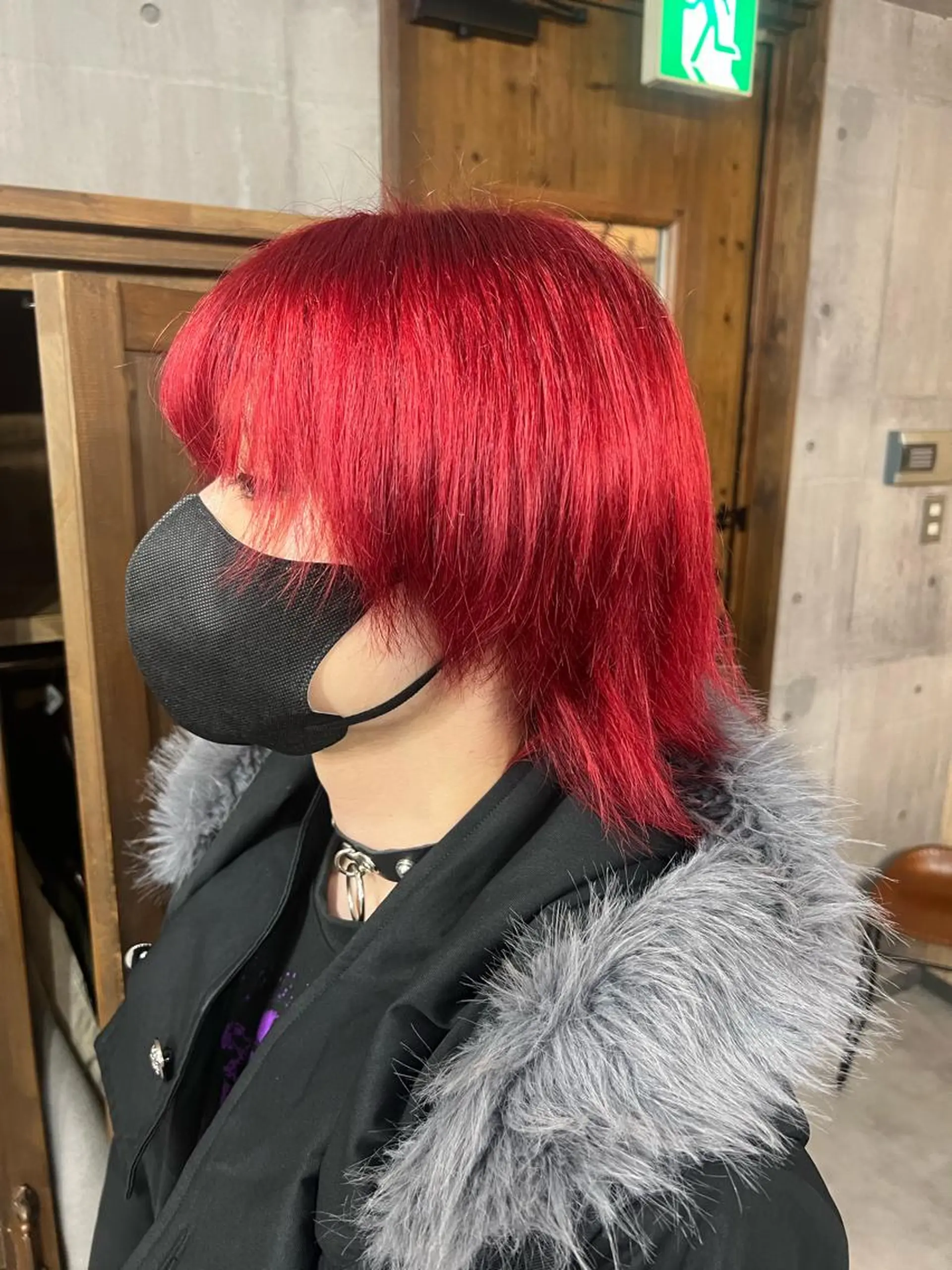 ショート カラー メンズ メンズウルフカット レッドカラー ウルフカット ヘアカラー トリートメント レイヤー/韓国 ハイトーン興津史弥のヘアスタイル