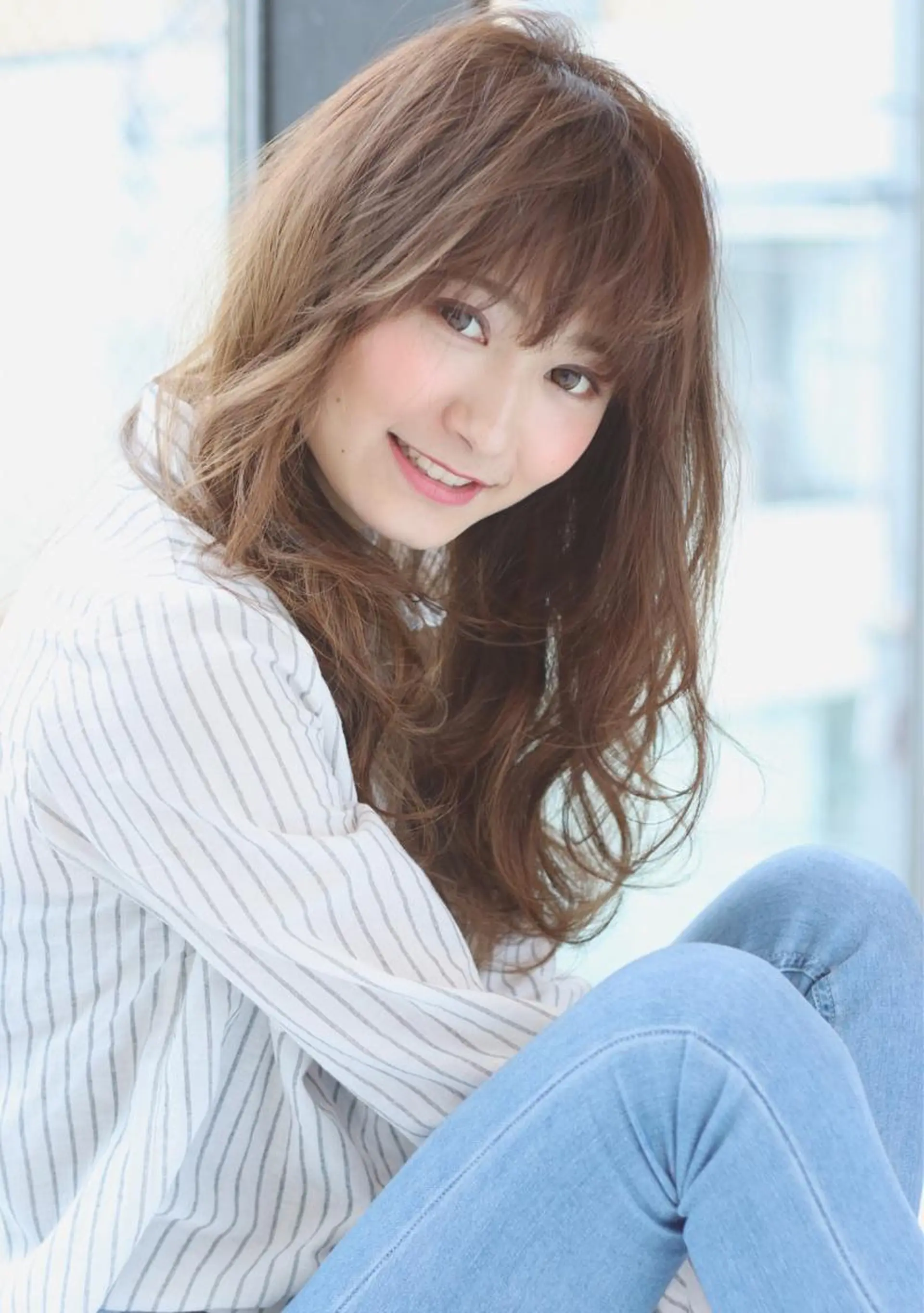 ロング カラー ベージュカラー ハイライトカラー ハイライト メンズパーマの巨匠 鈴木純のヘアスタイル