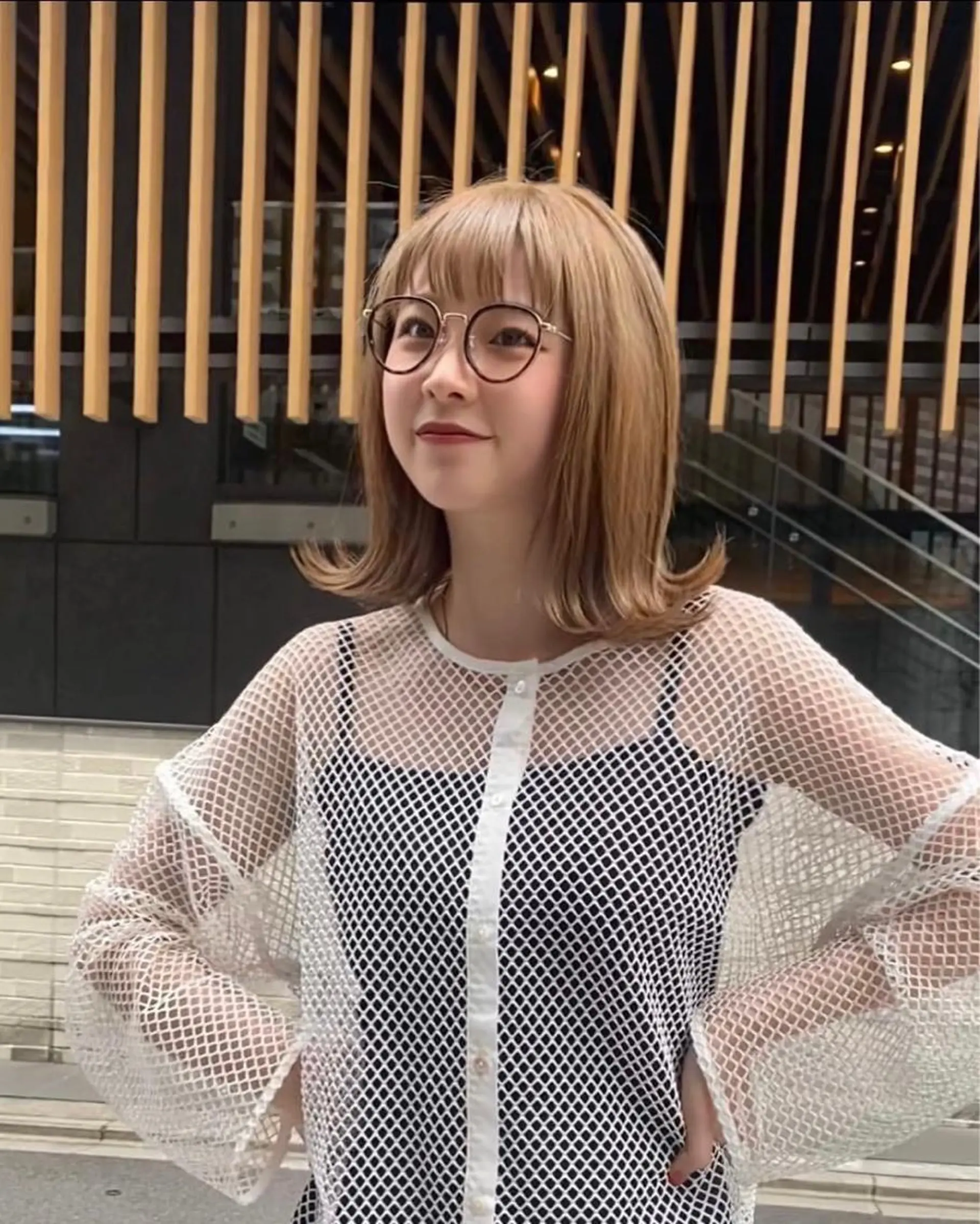 ミディアム カラー アディクシーカラー ベージュカラー ハイトーンカラー イルミナカラー ボブ 🌿レイヤー/ブリー チ/🌿‬JINのヘアスタイル