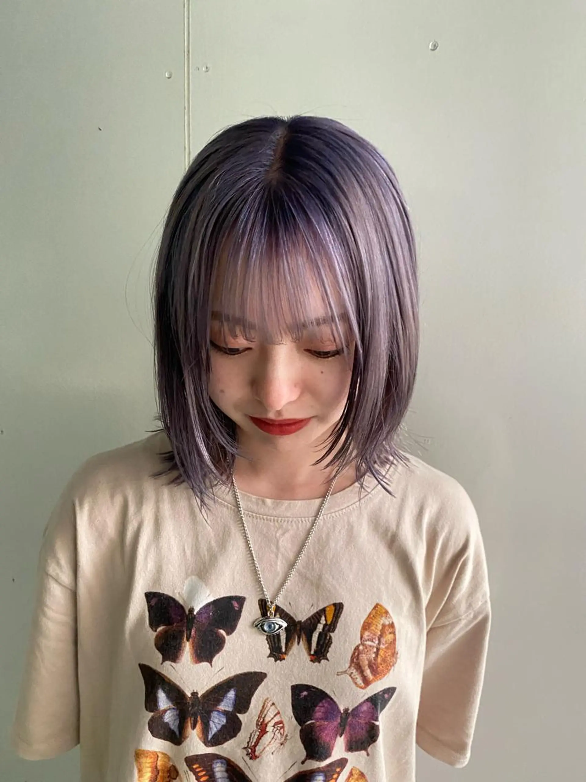 ミディアム カラー ラベンダーカラー yiye 青山所属・無料カットモデル募集 🌱ひょうがのヘアスタイル