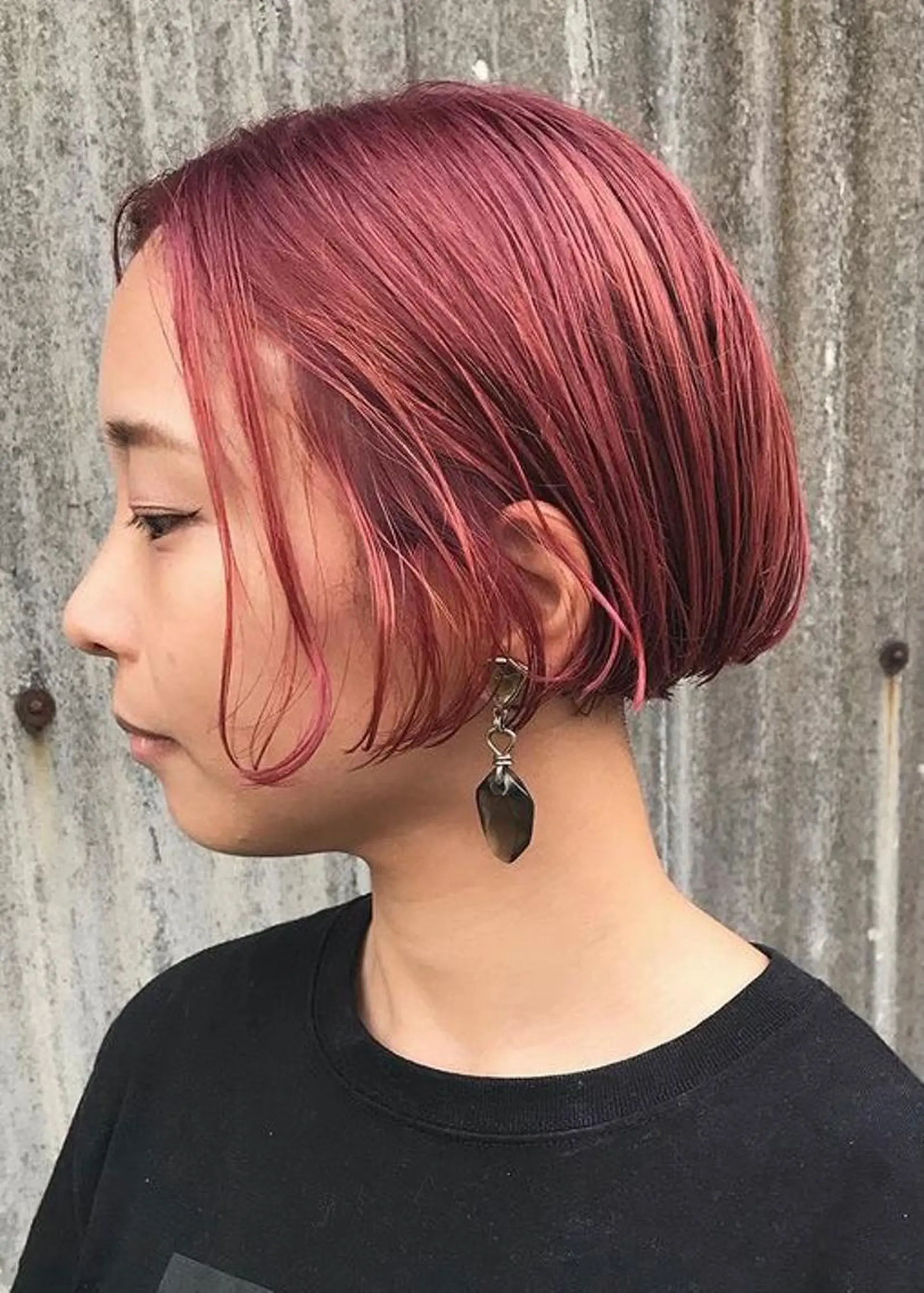 ショート カラー パーマ ピンクカラー ボブ カット ヘアカラー トリートメント tatsumi/ボブ ウルフ/レイヤーのヘアスタイル