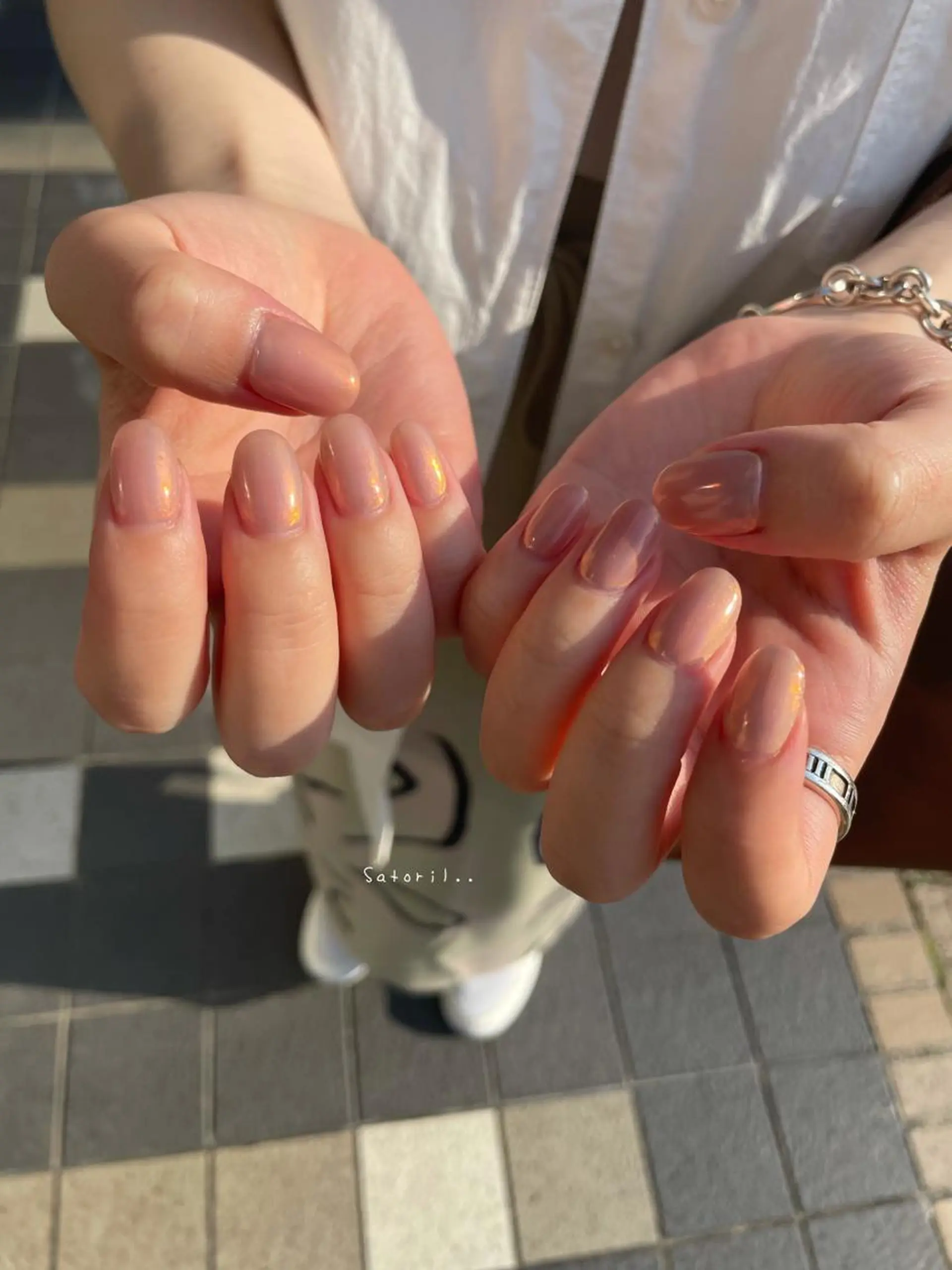 ショート ネイル ミラーネイル ワンカラーネイル Satoril..nail room所属・satoril.. nail roomのネイルデザイン