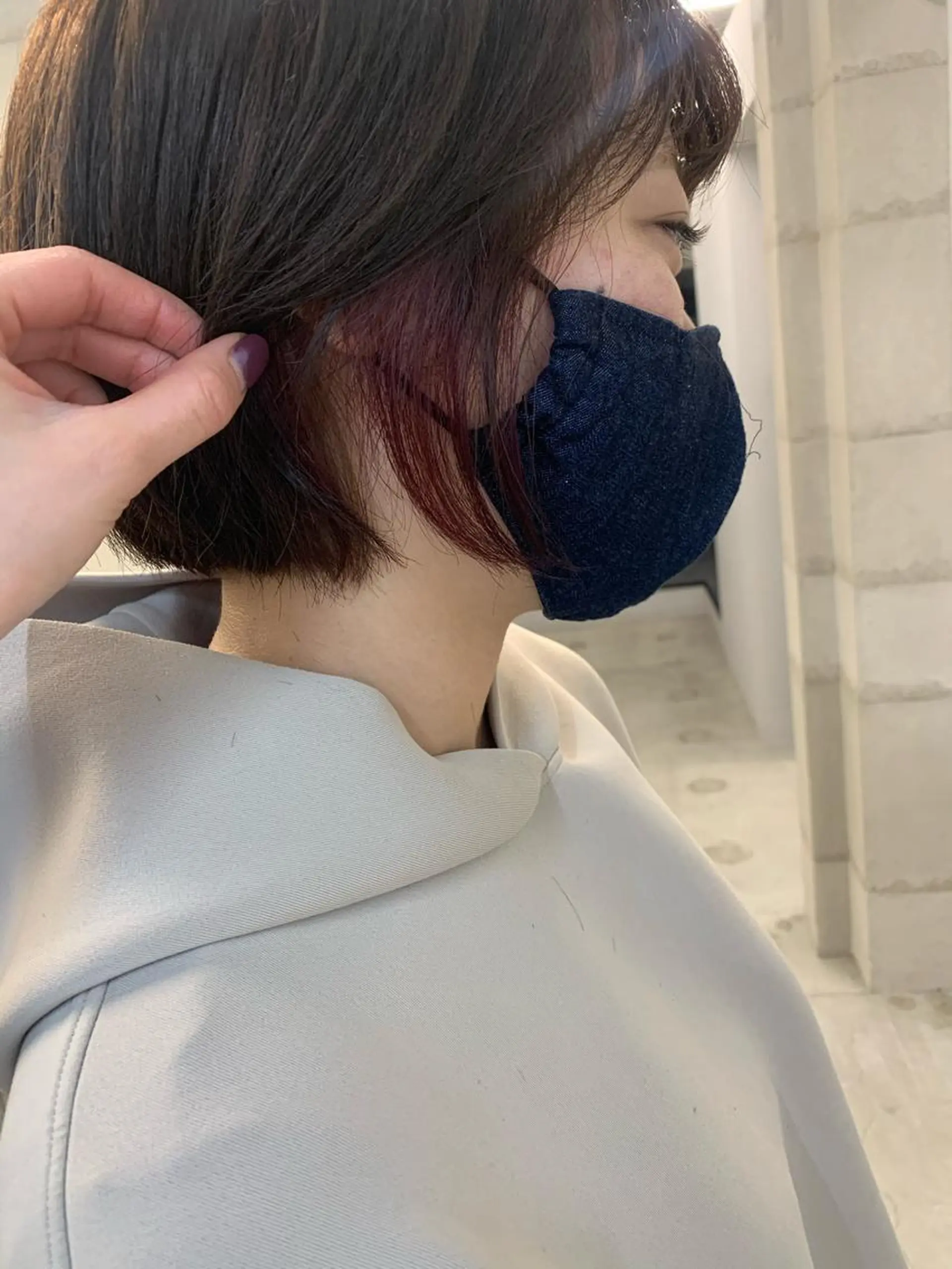 ミディアム カラー 透明感/オリーブ/ グレージュ/YUKAのヘアスタイル