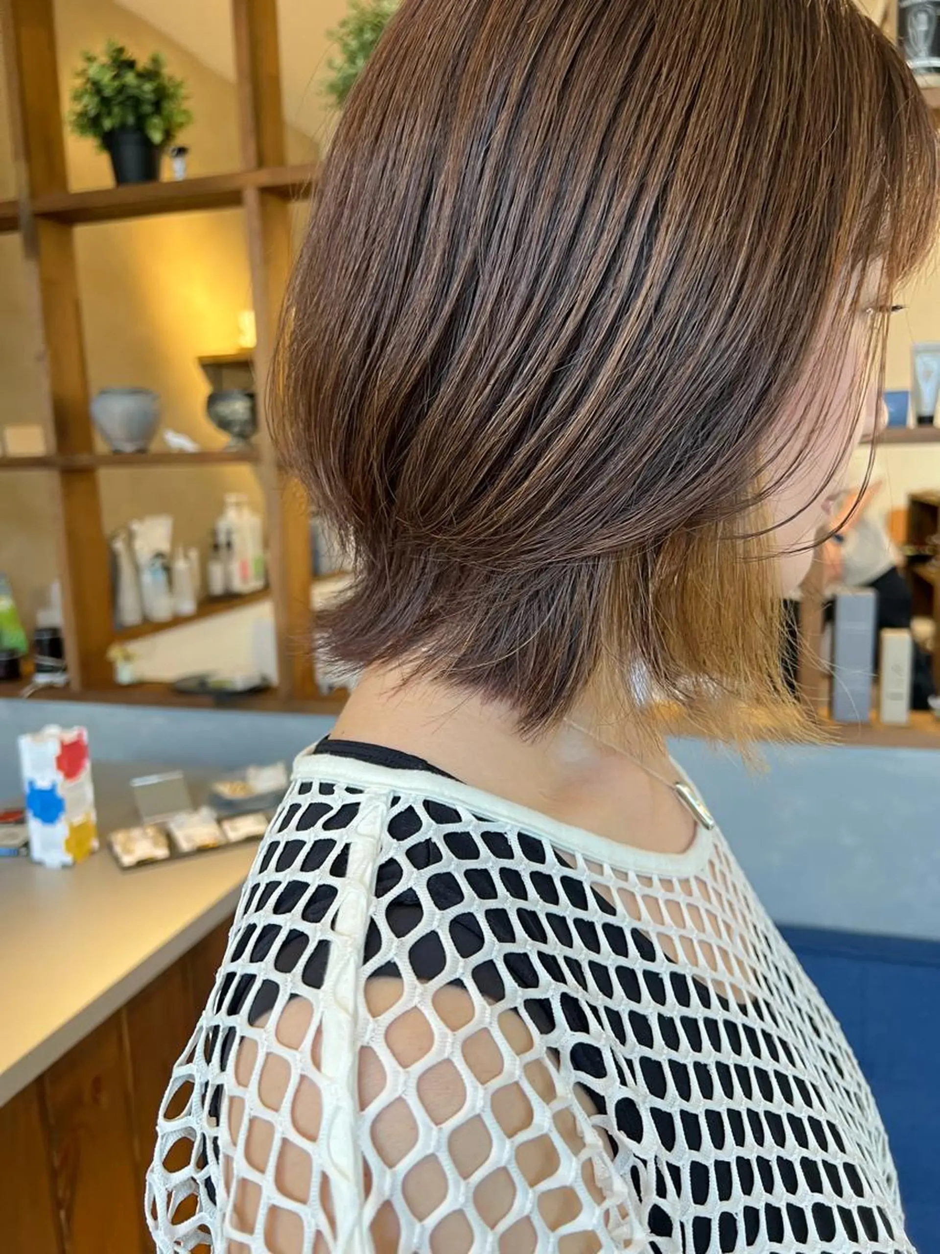 ショート カラー ハイライトカラー インナーカラー ハイライト レイヤーカット カット ヘアカラー トリートメント TREASTAR所属・松永 真弥のヘアスタイル