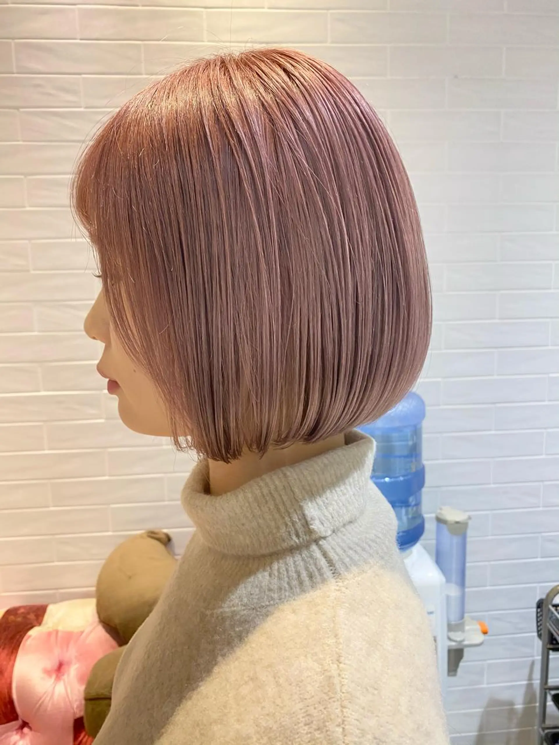 セミロング カラー ヘアアレンジ ピンクカラー ボブ カット ヘアカラー ヘアセット TOPSTYLIST 🇬🇧JIMMYのヘアスタイル