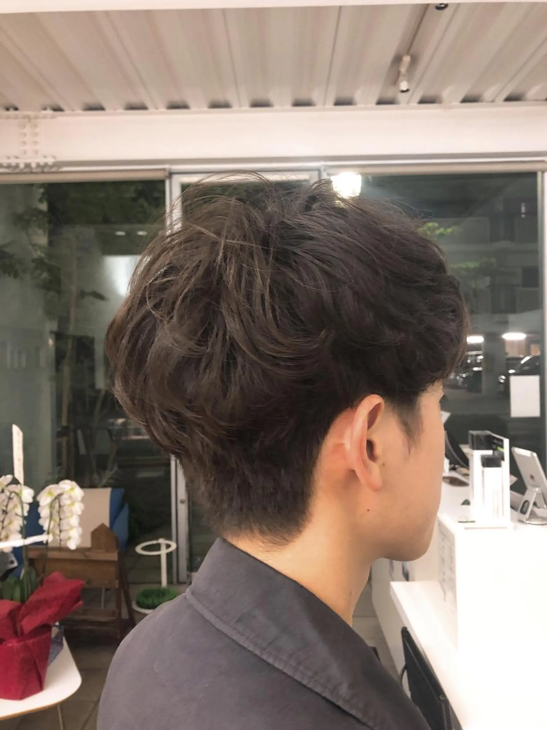 メンズ マッシュ メンズパーマ カット パーマ 本山　くせ毛のカット 尾島光季のヘアスタイル