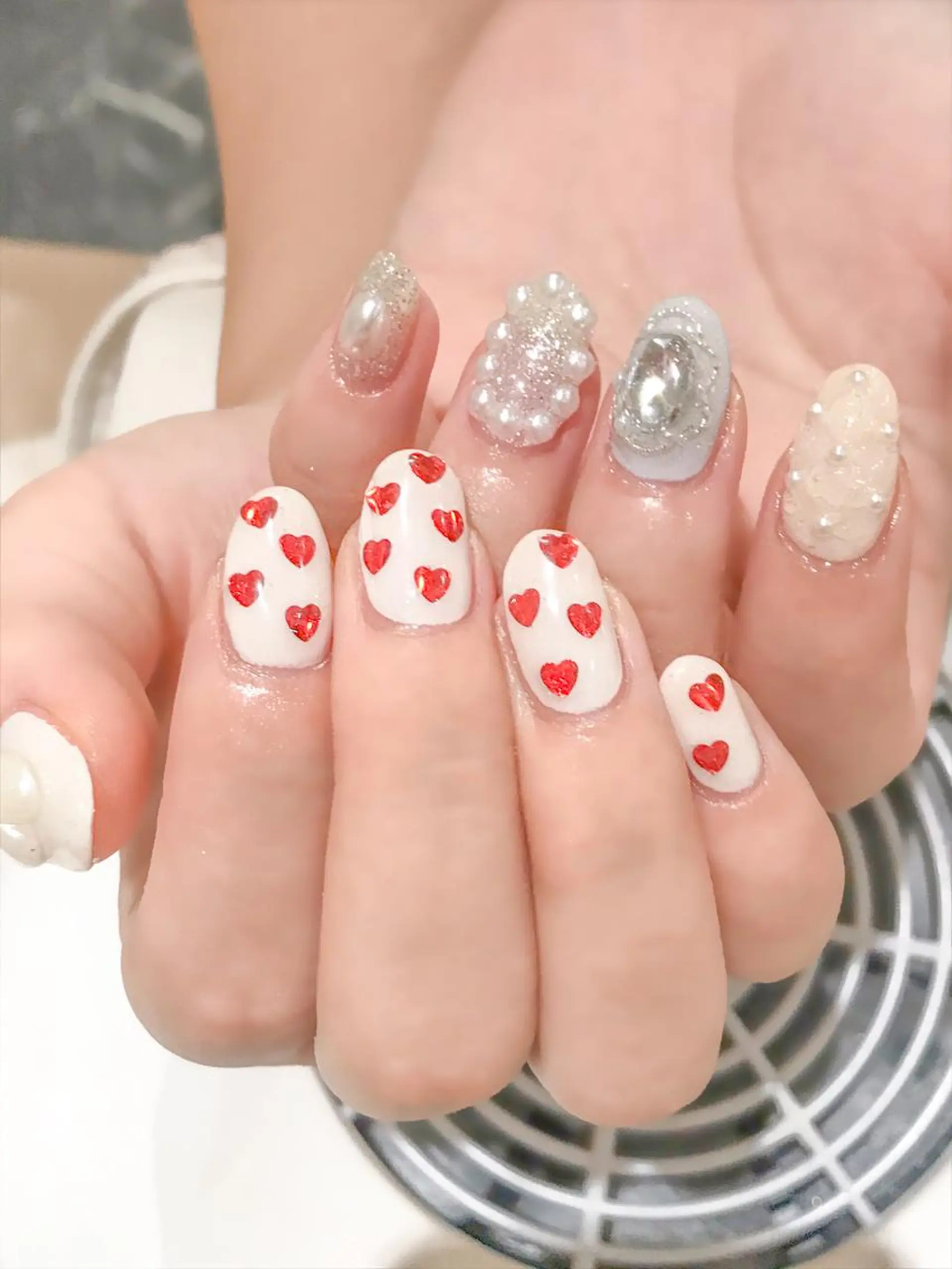 ネイル ハート 韓国ネイル 持ち込み Nyanco Nailのネイルデザイン