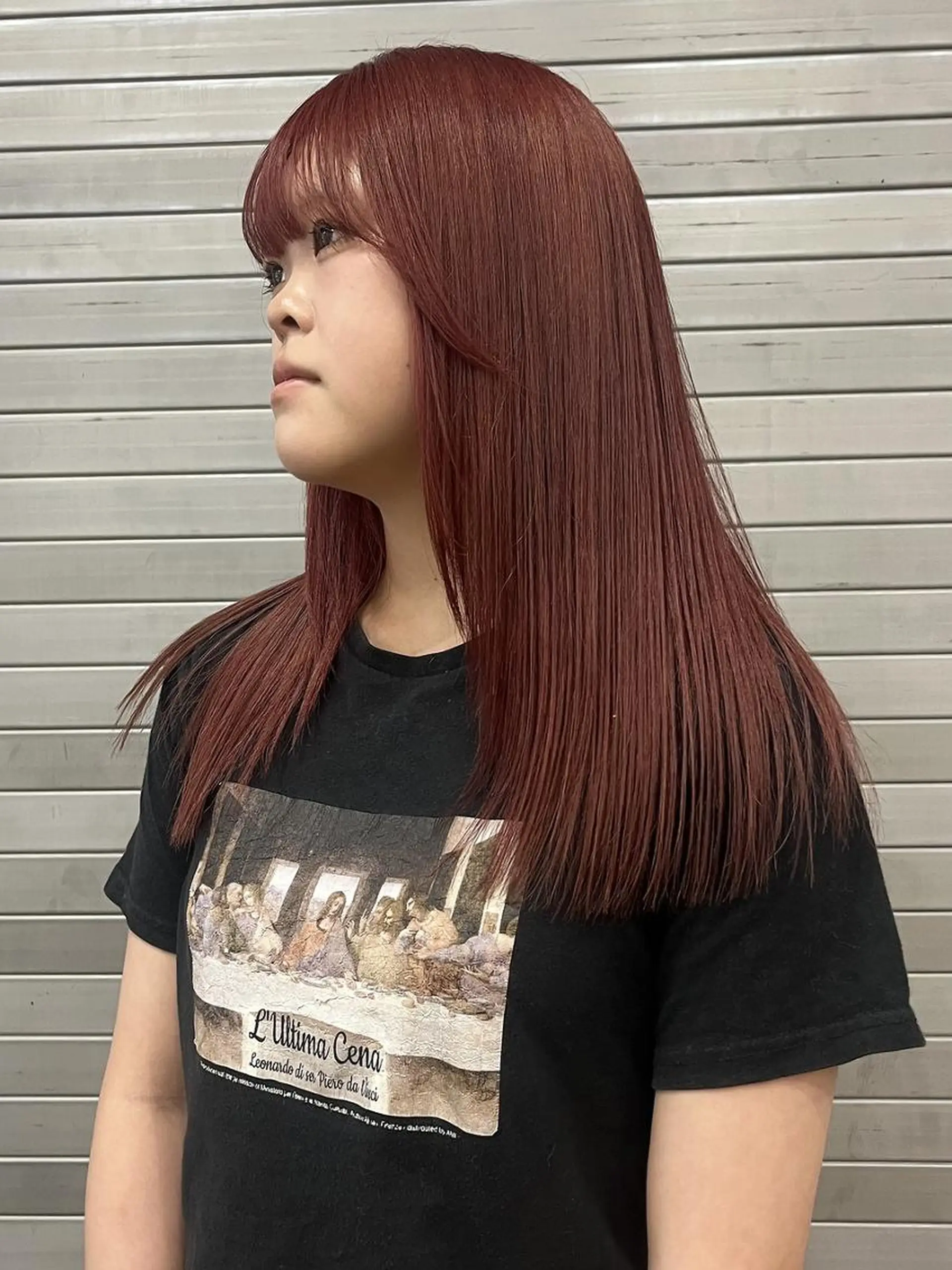 セミロング カット ヘアカラー momoca/松本/ 暖色カラー/ボブのヘアスタイル