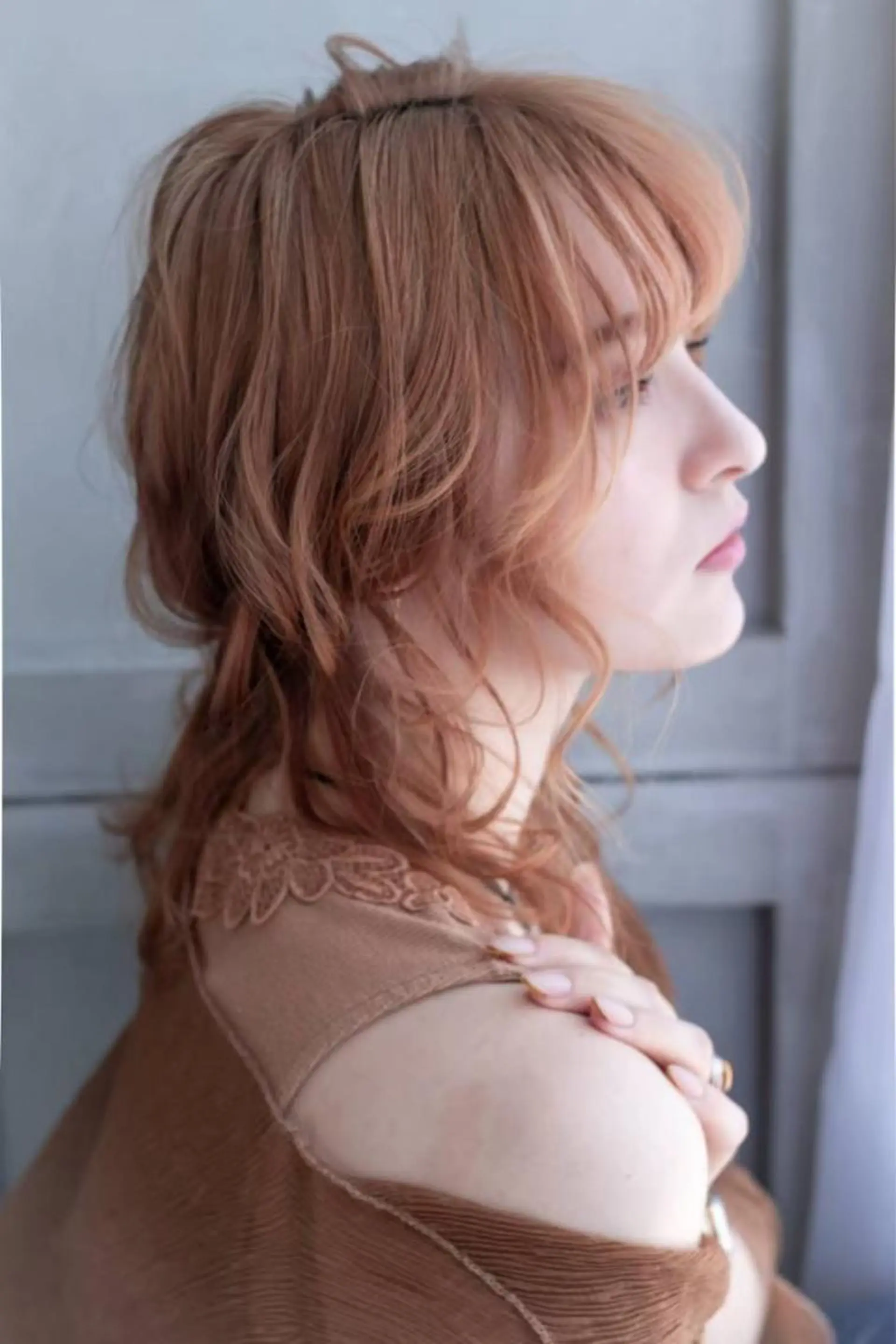 セミロング カラー ヘアアレンジ リルウヘアー 天王寺のヘアスタイル