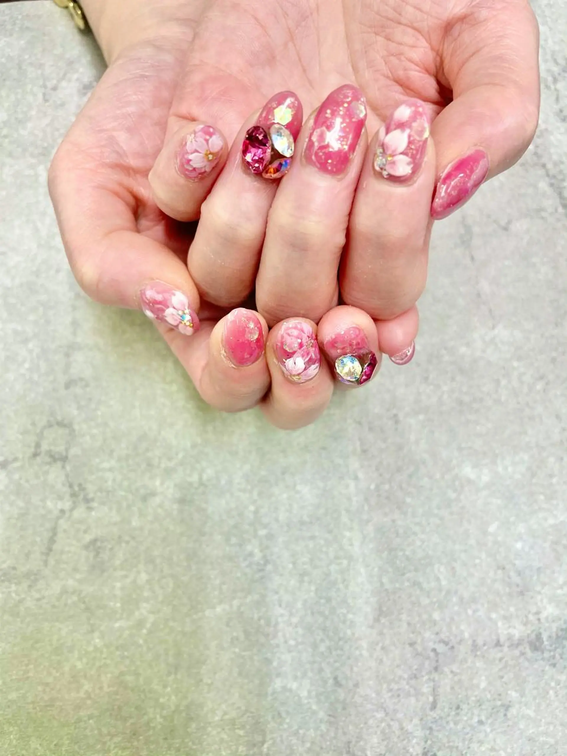 ネイル アートネイル 桜ネイル 春ネイル FASTNAIL PLUS 新宿店のネイルデザイン