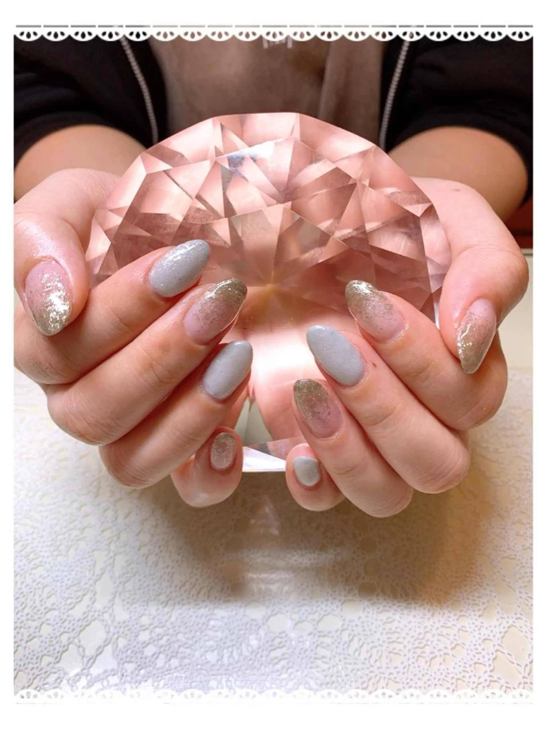 ネイル ブルー グラデーション ラメ(グリッター) ラメグラデーション パステルネイル ｔe_ nailのネイルデザイン