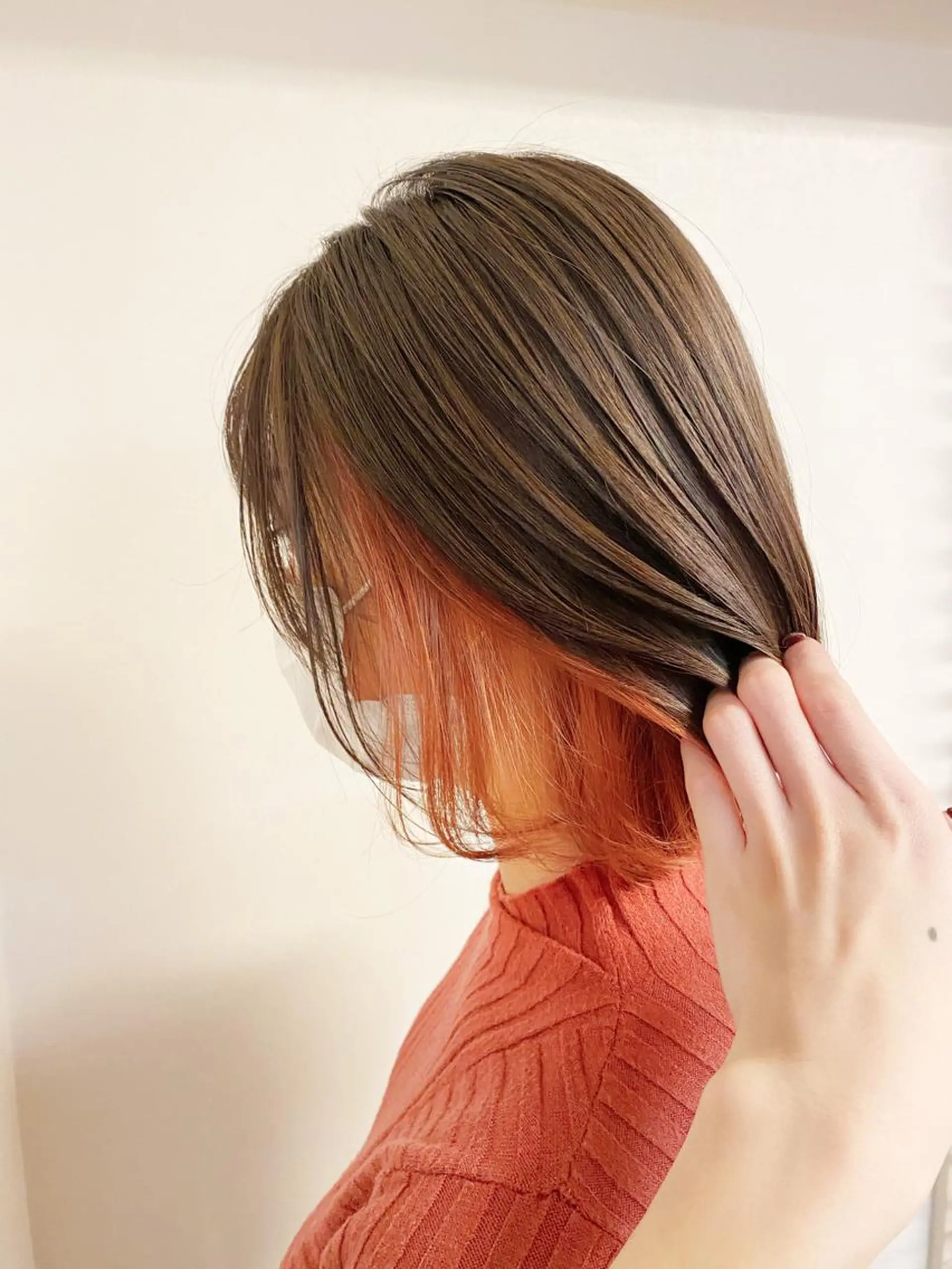 ミディアム ヘアカラー トリートメント ヘアセット ハルカ/透け感カラー /顔周りレイヤーのヘアスタイル