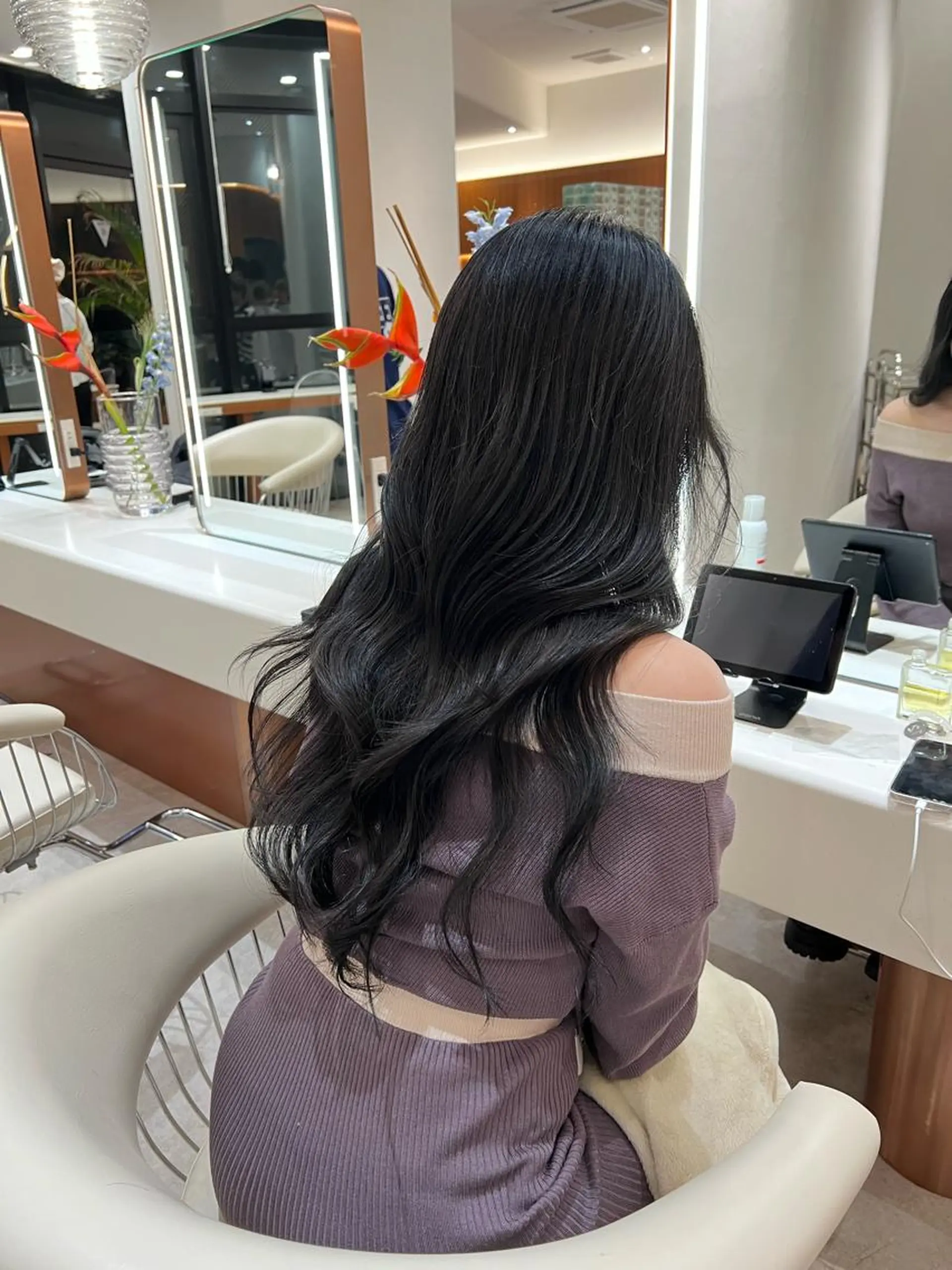 セミロング カラー ヨシンモリ 韓国風ヘア 韓国レイヤー🇰🇷 韓国研修◎渋谷カイトのヘアスタイル