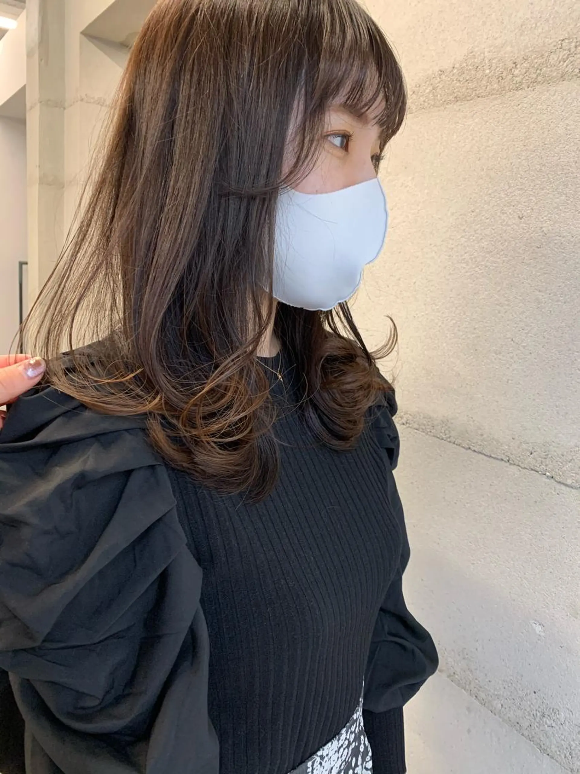 ミディアム カラー 透明感/オリーブ/ グレージュ/YUKAのヘアスタイル