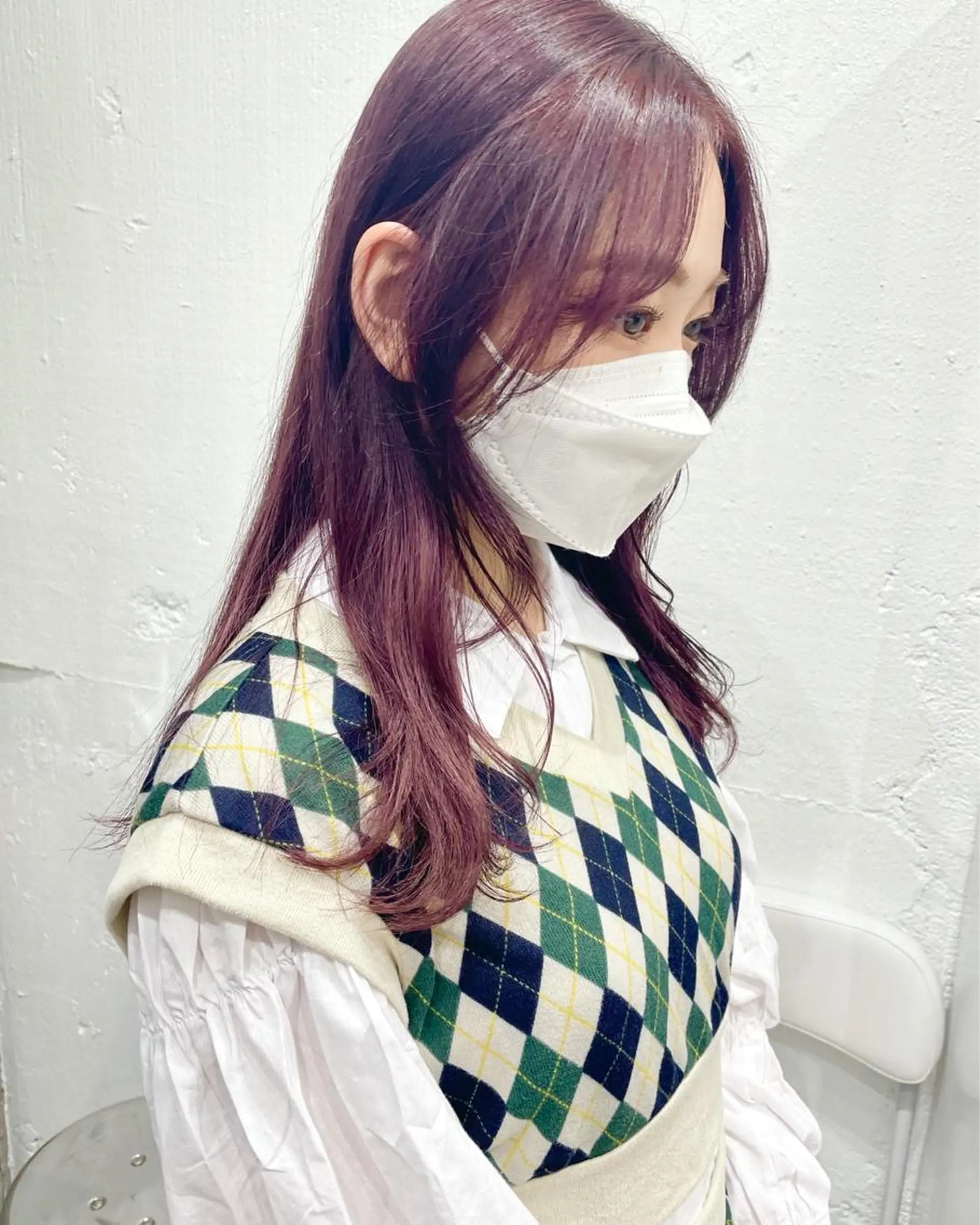 ミディアム カラー ヘアアレンジ ヘアカラー トリートメント ヘアセット SALOWIN原宿ash店所属・憧れの艶ハイトーンへ 🐈サイサキのヘアスタイル