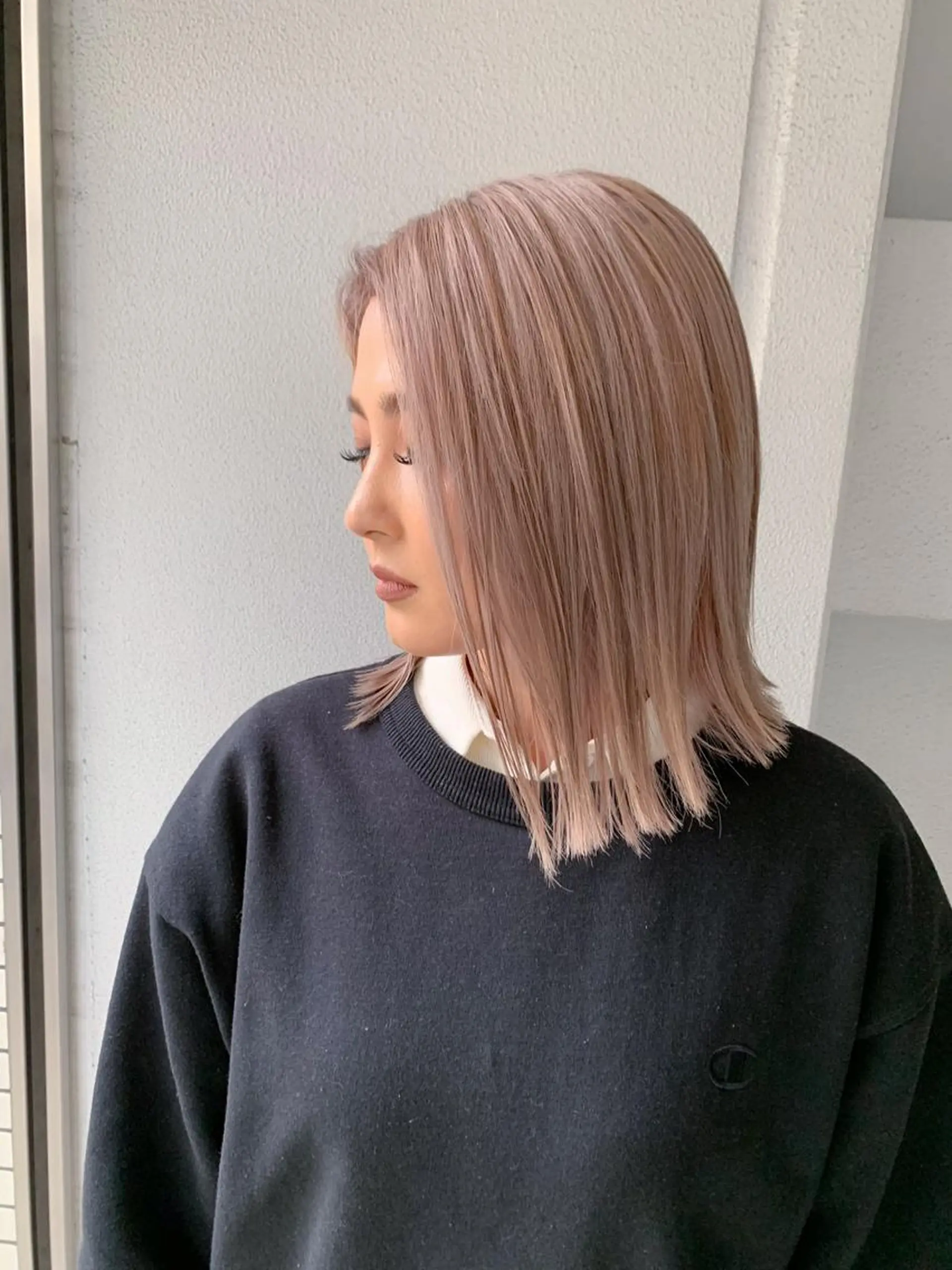 ミディアム ブリーチ.バレイヤー ジュ.REAL心斎橋のヘアスタイル