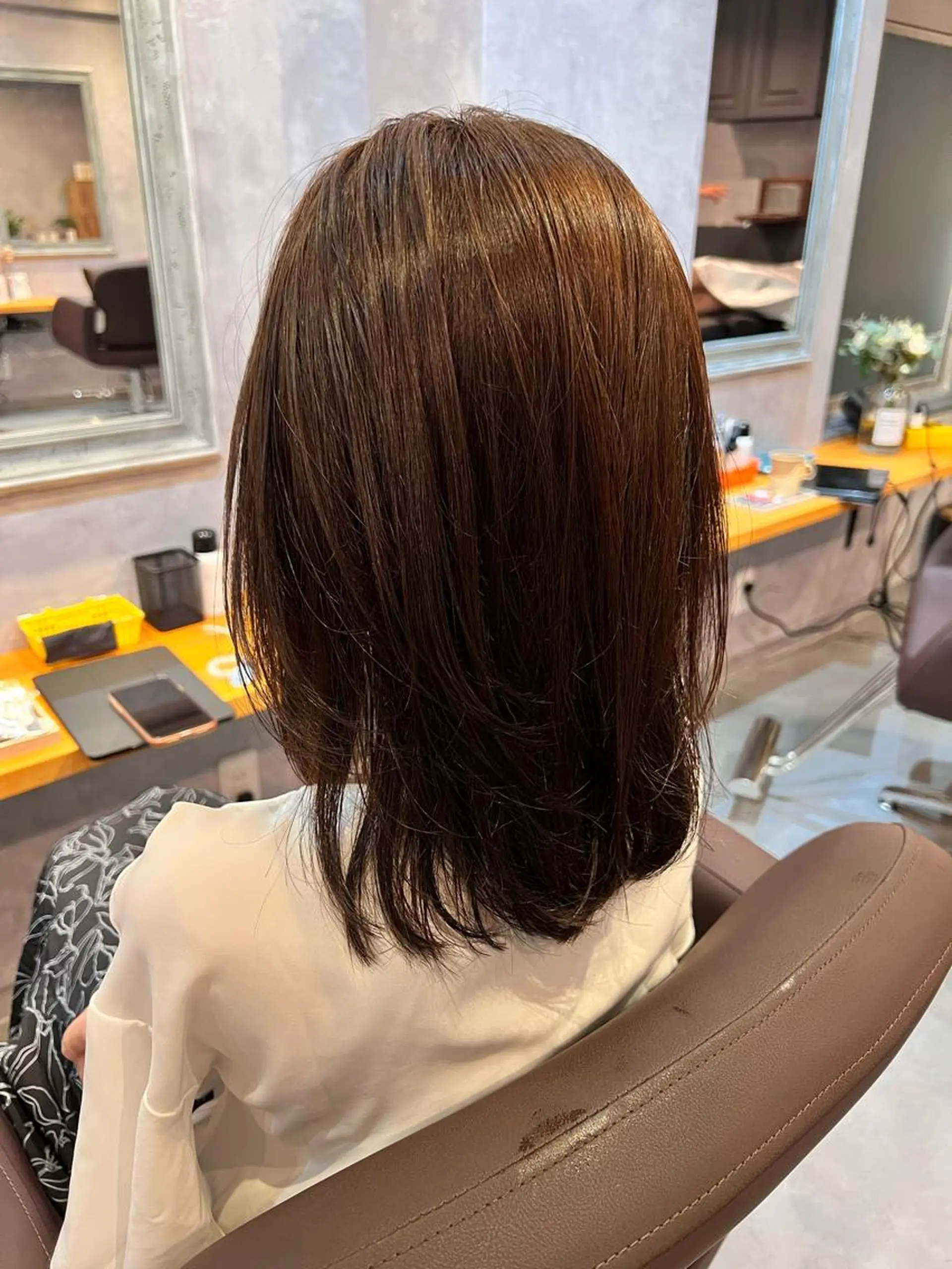 セミロング カット ヘアカラー トリートメント 🍀艶髪縮毛矯正/ 風殿　滉太🍀のヘアスタイル