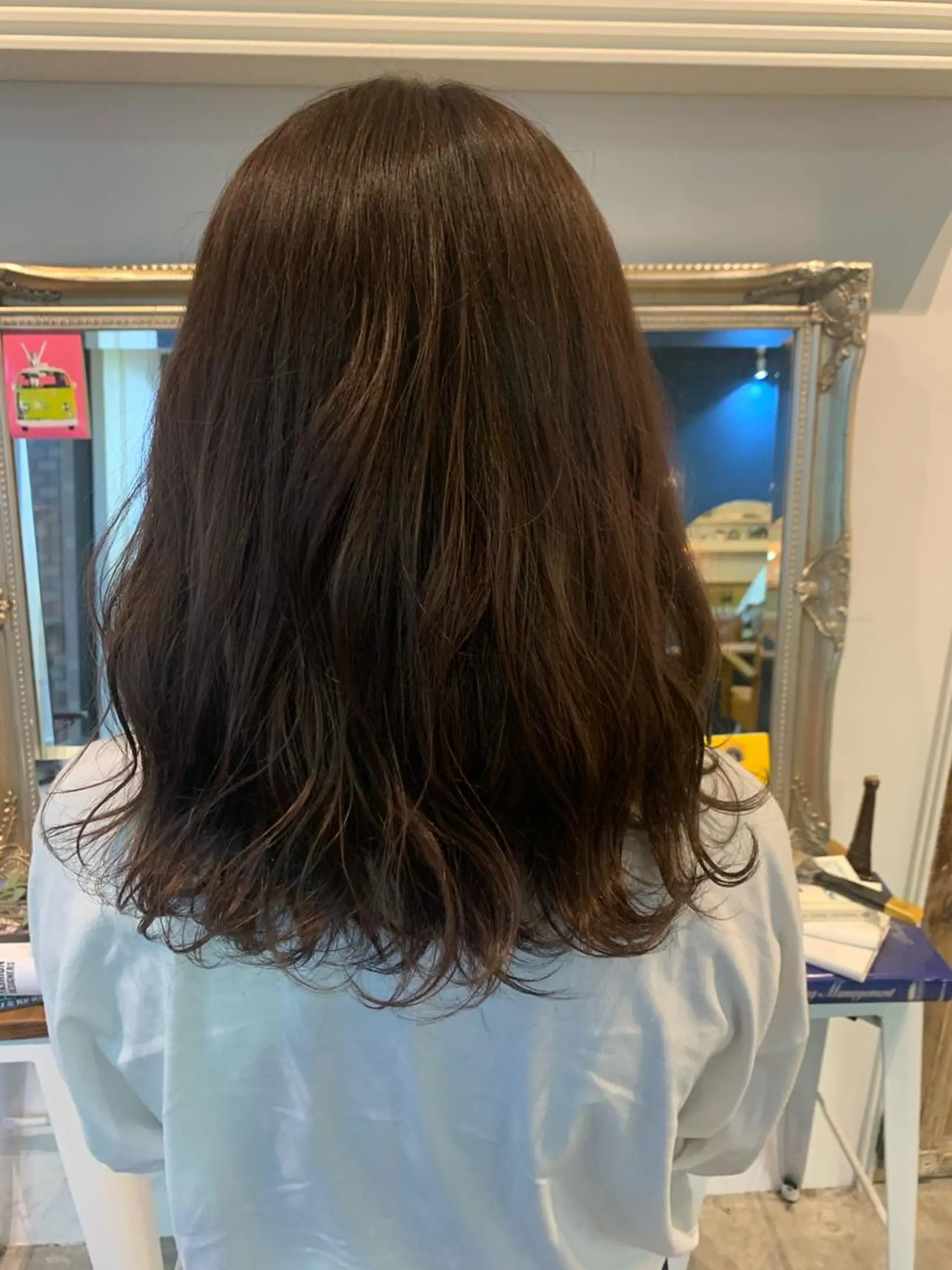 ミディアム カラー ブラウンカラー ピンクカラー ピンクブラウン ヘアカラー トリートメント ヘアセット 金子 廉のヘアスタイル