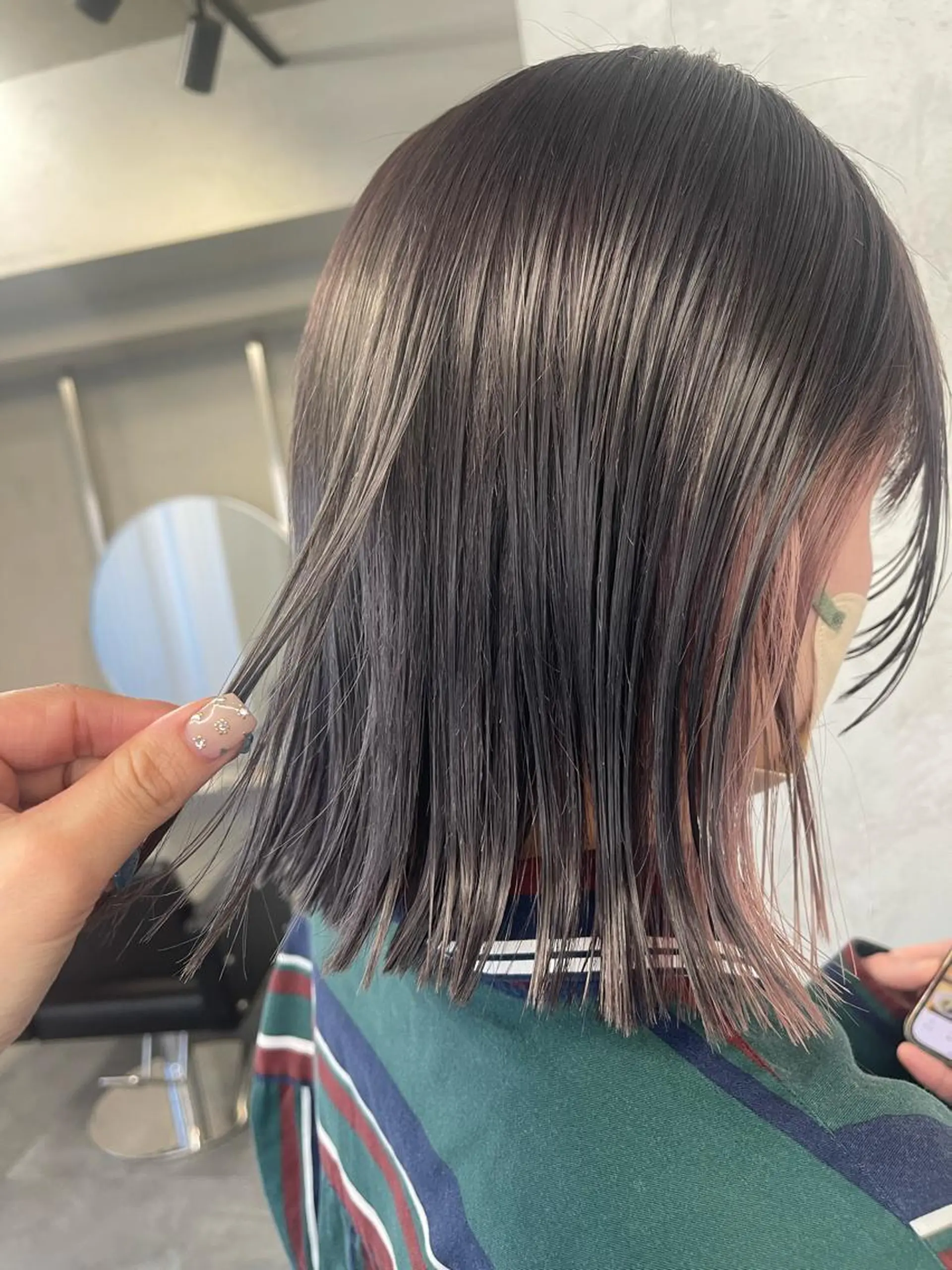 ショート カラー インナーカラー ラベンダーカラー ラベンダーグレー ピンクカラー ダブルカラー /まつ毛パーマ🎀のヘアスタイル