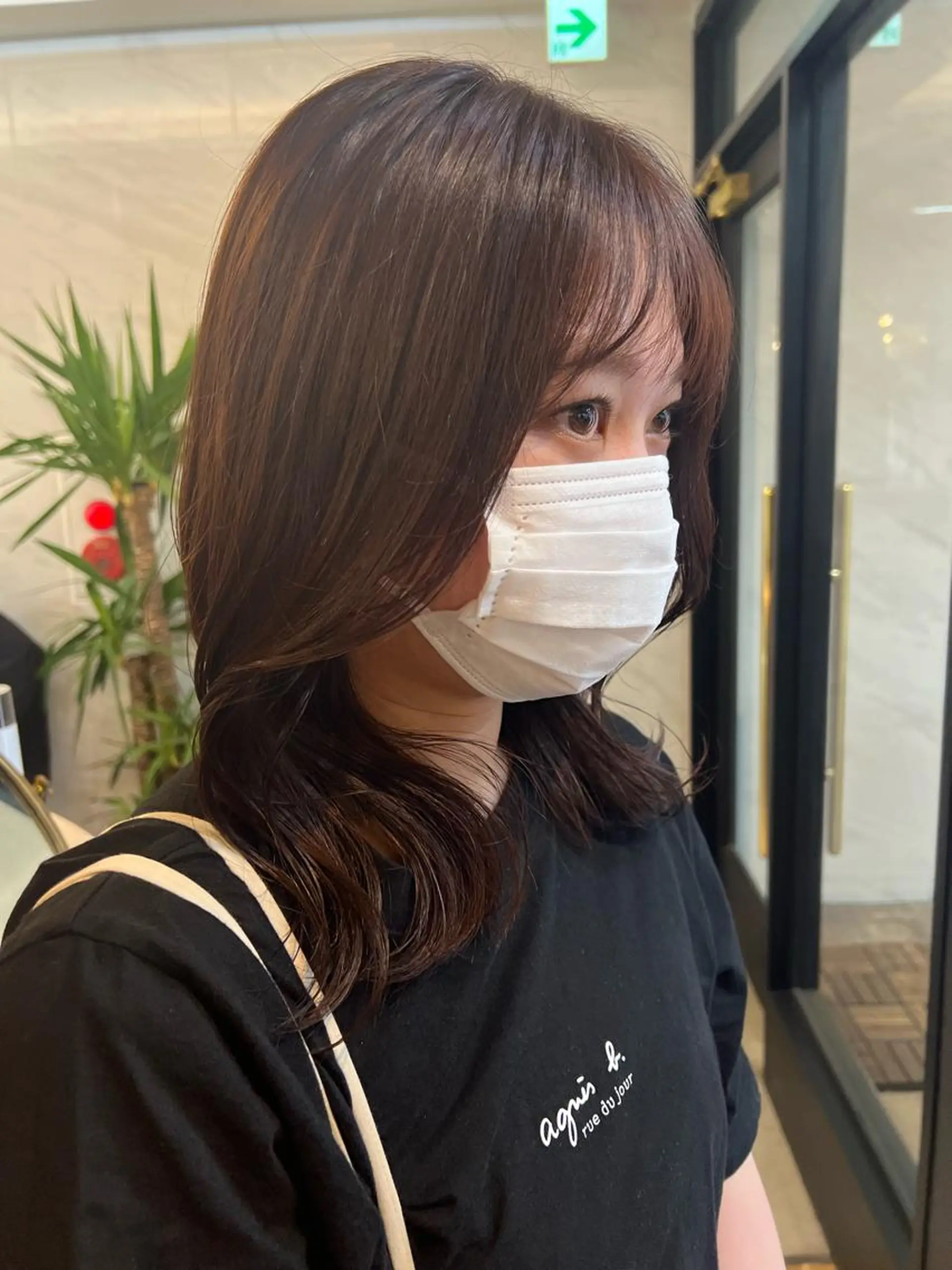 ミディアム くびれヘア カット ヘアカラー 🩶韓国/似合わせ/ さわ🩶のヘアスタイル