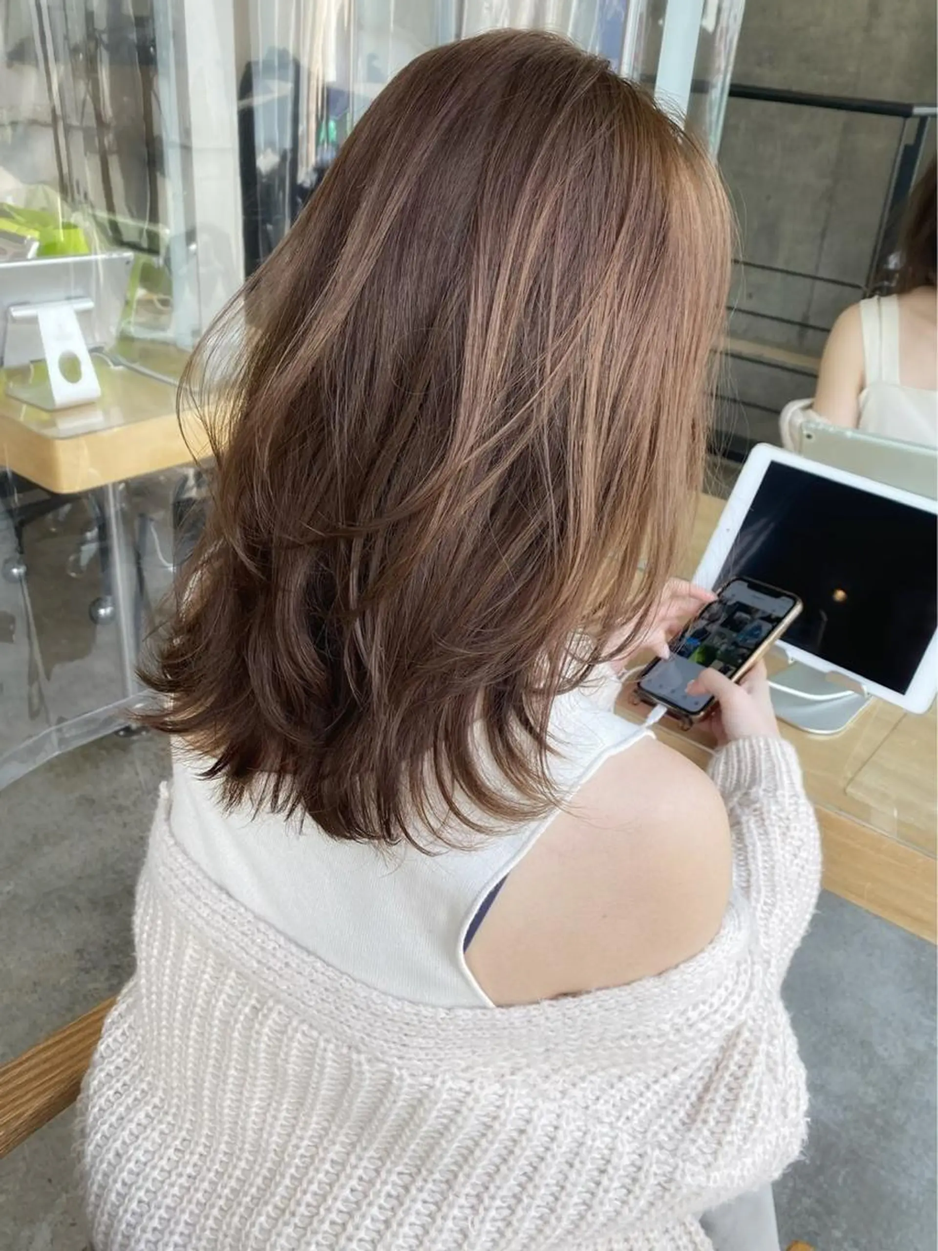 セミロング カラー ヘアアレンジ カット ヘアカラー トリートメント 🎀暖色カラー🎀 ♡yurika♡のヘアスタイル