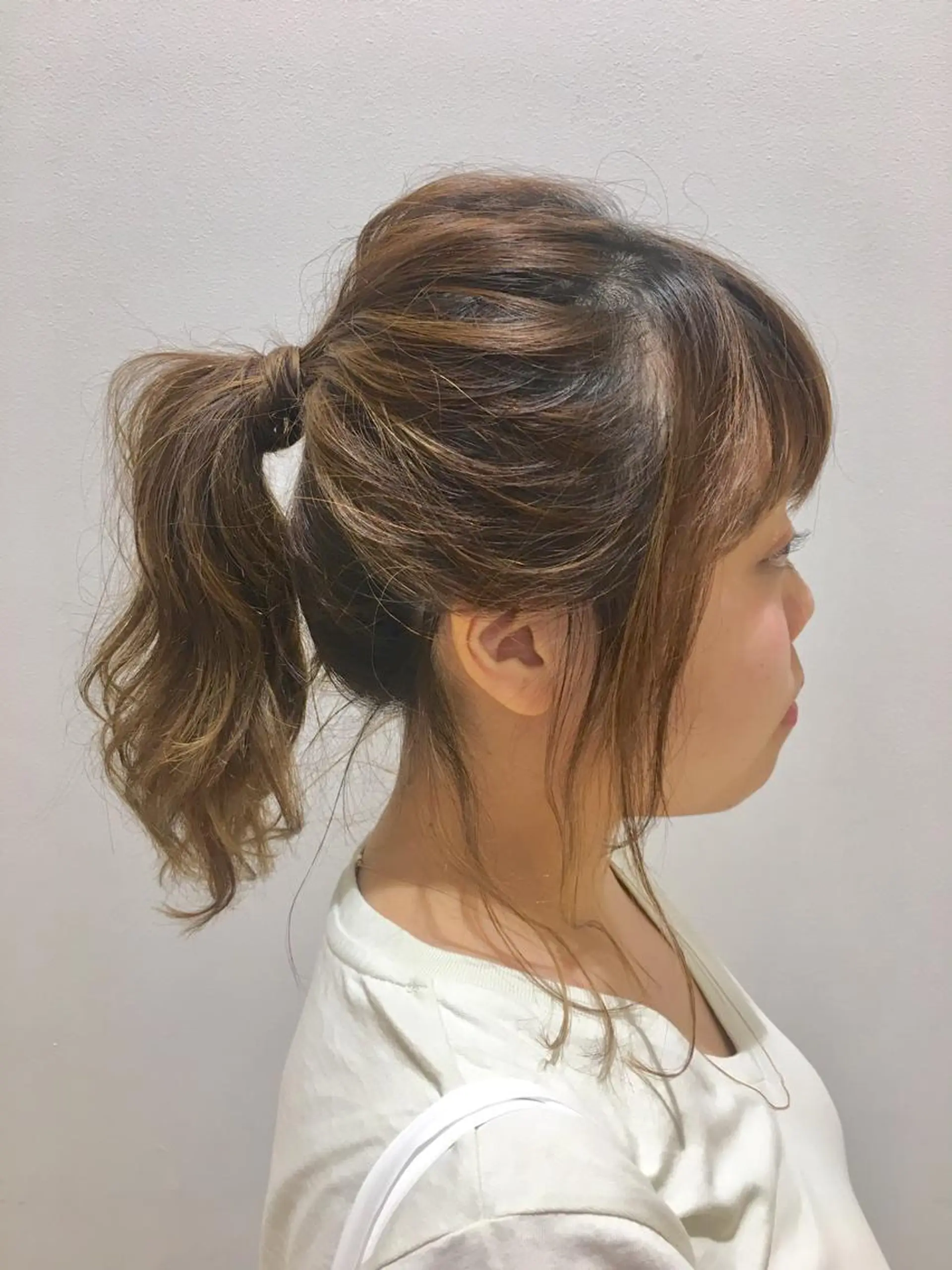 セミロング カラー パーマ ヘアアレンジ さかい なつみのヘアスタイル