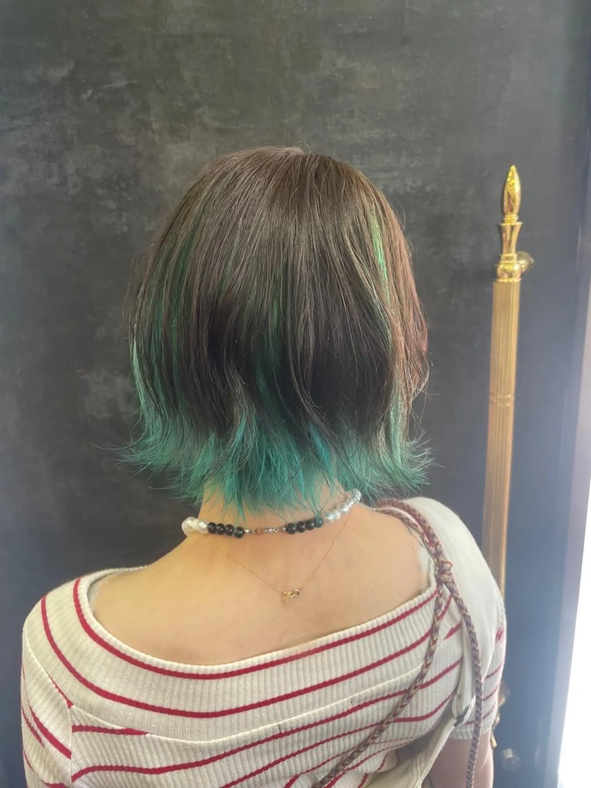 ショート カラー インナーカラー ミント ヘアカラー Ricca所属・Hina🧵/恵比寿 中目黒/透明感カラーのヘアスタイル