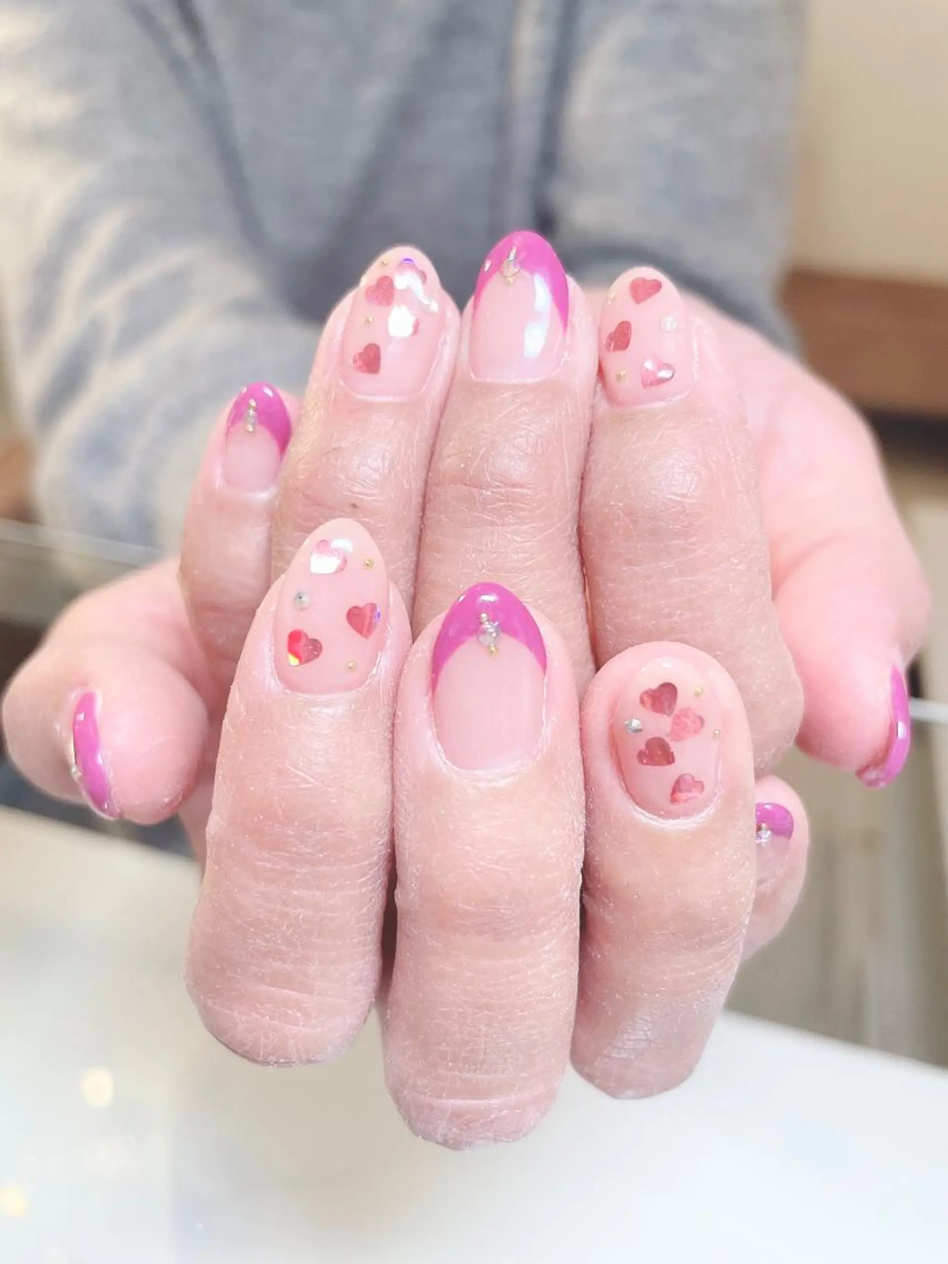 ネイル バレンタイン ハンドネイル Nail room Lunaのネイルデザイン
