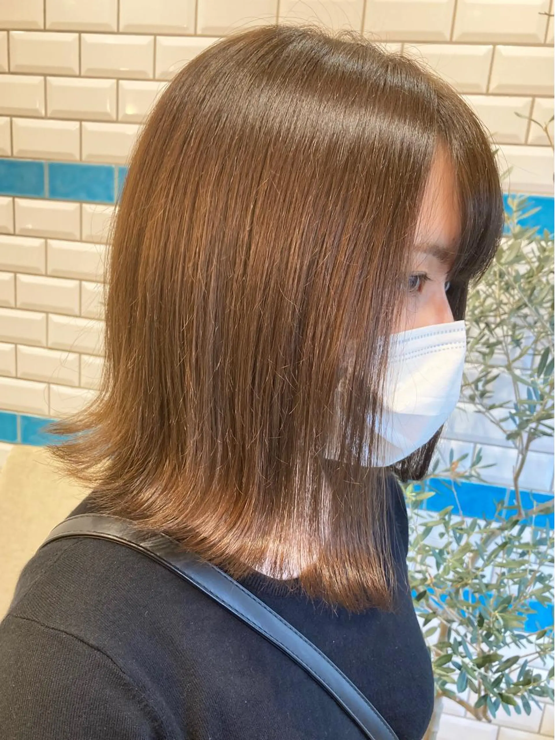 ミディアム カラー ベージュカラー ミント ミントベージュ ボブ Loom .by Sea  ルームバイシー所属・レイヤー/前髪/ 韓国/CHIHIROのヘアスタイル