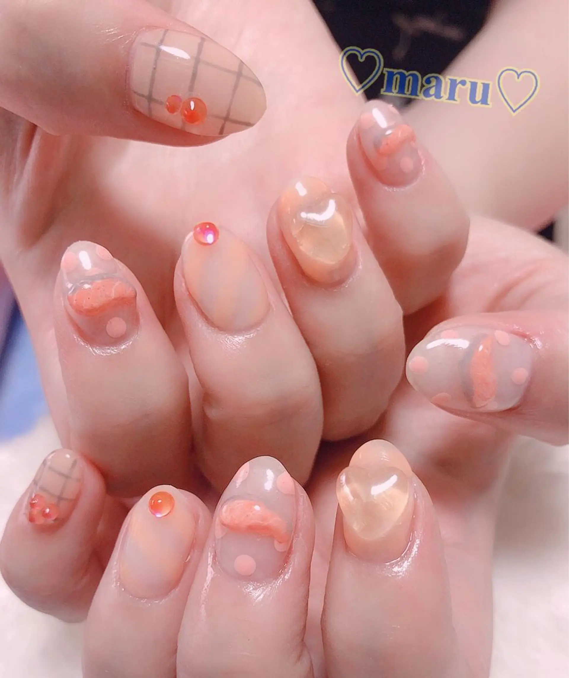 ネイル 持ち込み ハンドネイル フットネイル まるみ ♡のネイルデザイン