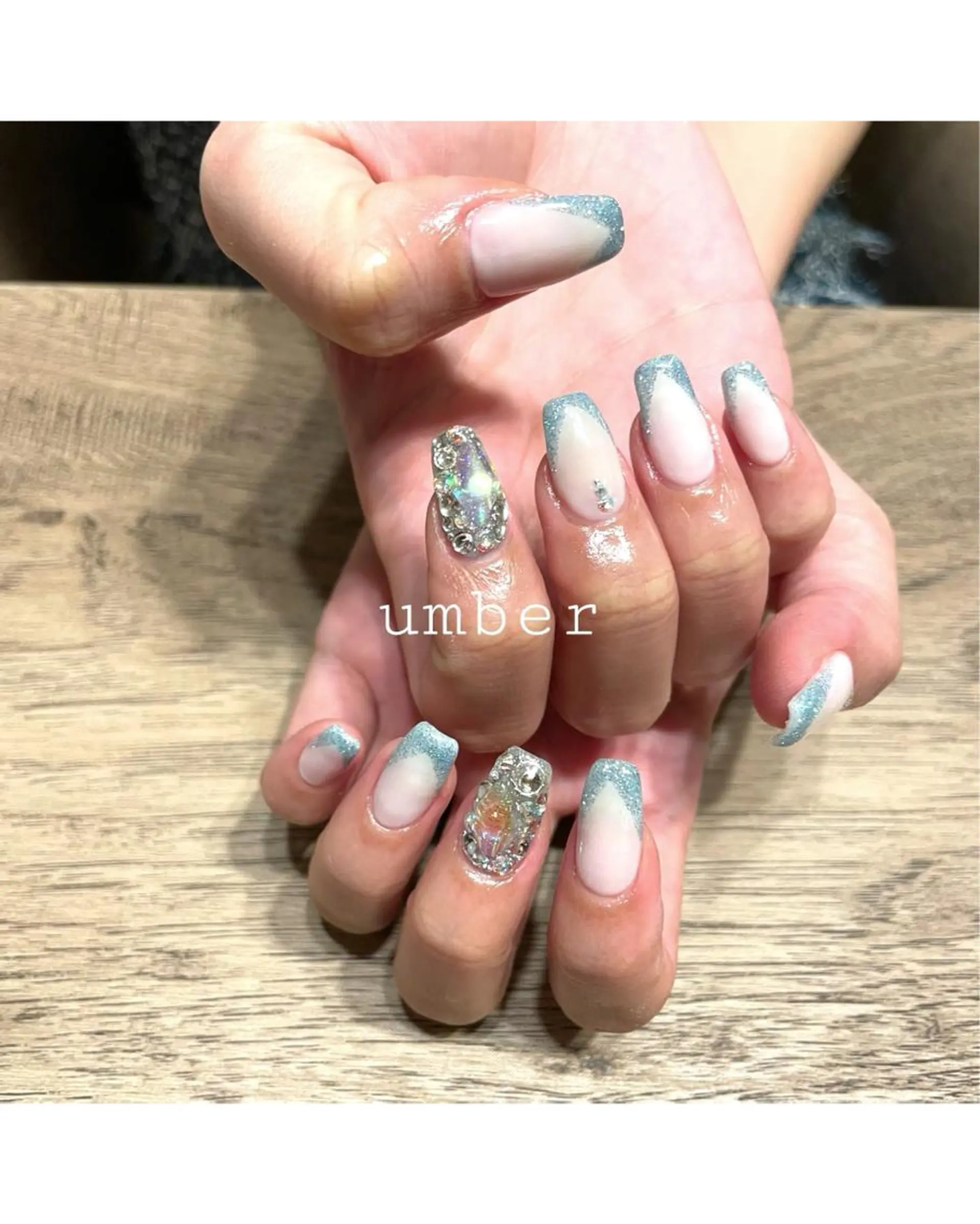 ネイル クリアネイル フラッシュネイル フットネイル フレンチネイル キラキラネイル ハンドネイル umber 三茶1分のネイルデザイン