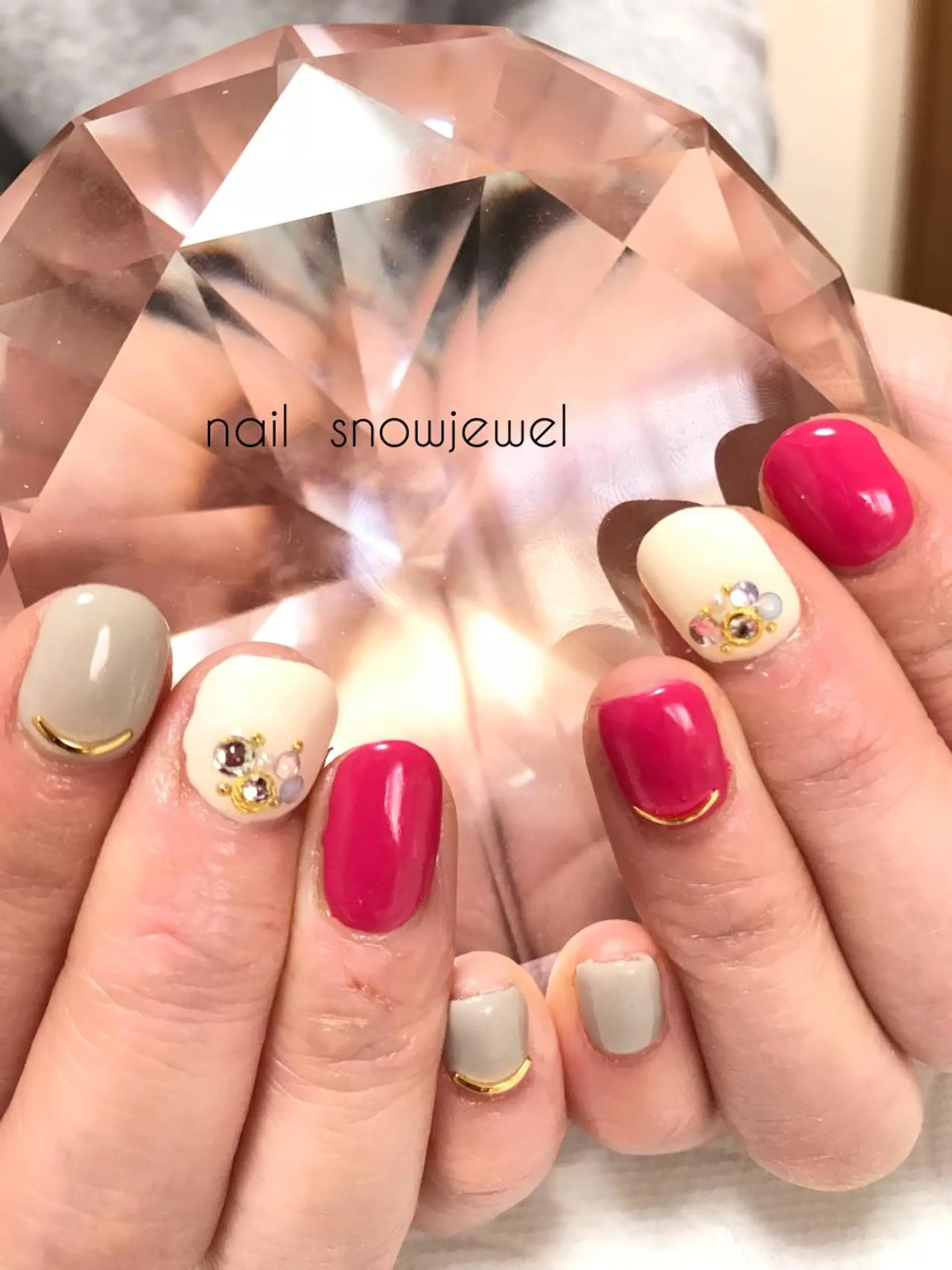 ネイル アートネイル ワンカラーネイル nail snowjewelのネイルデザイン